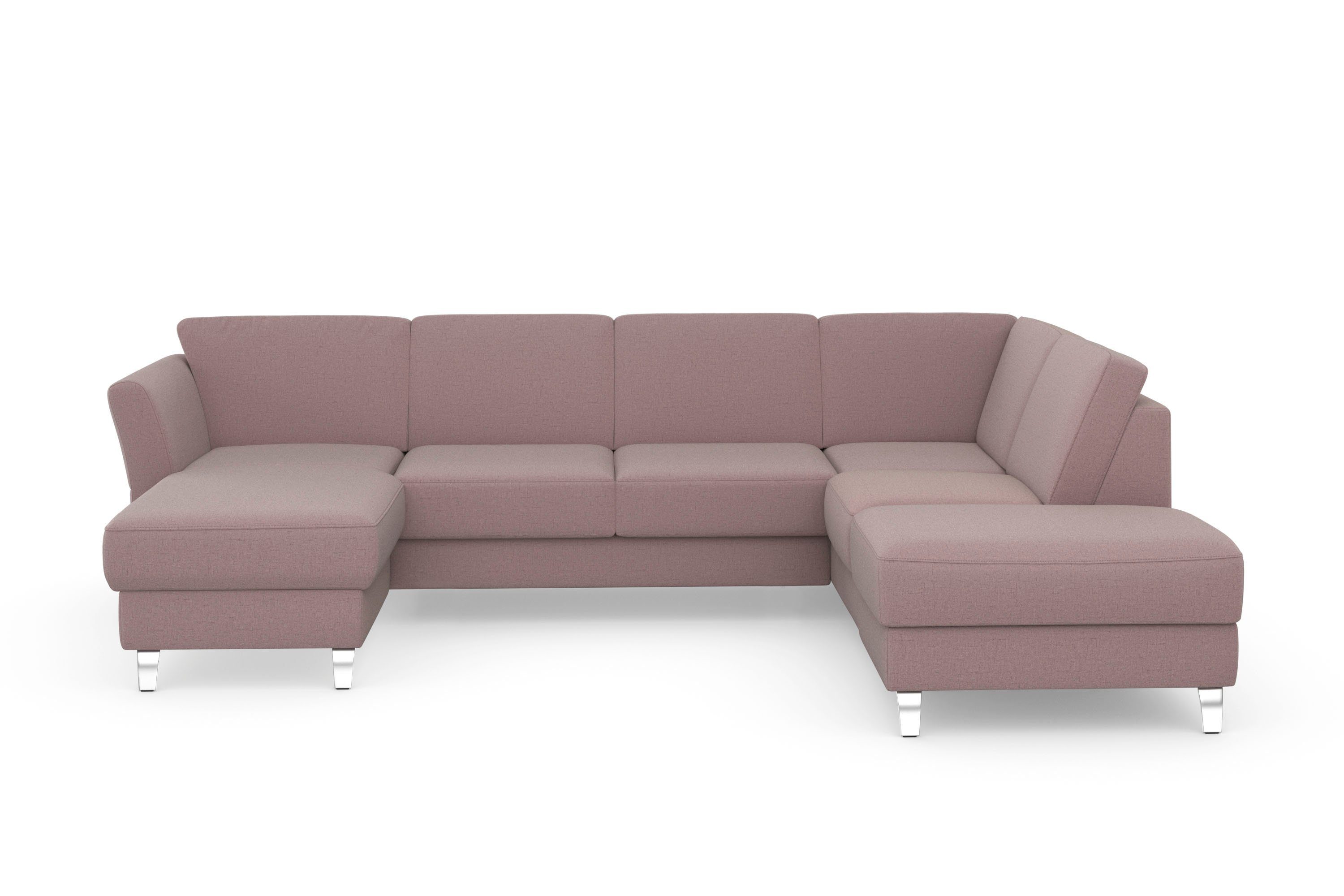 sit&more Zithoek Visby U-vorm Naar keuze met slaapfunctie en bergruimte, vrij plaatsbaar roze, zithoeken, Ottomane rechts, Zonder slaapfunctie-zonder