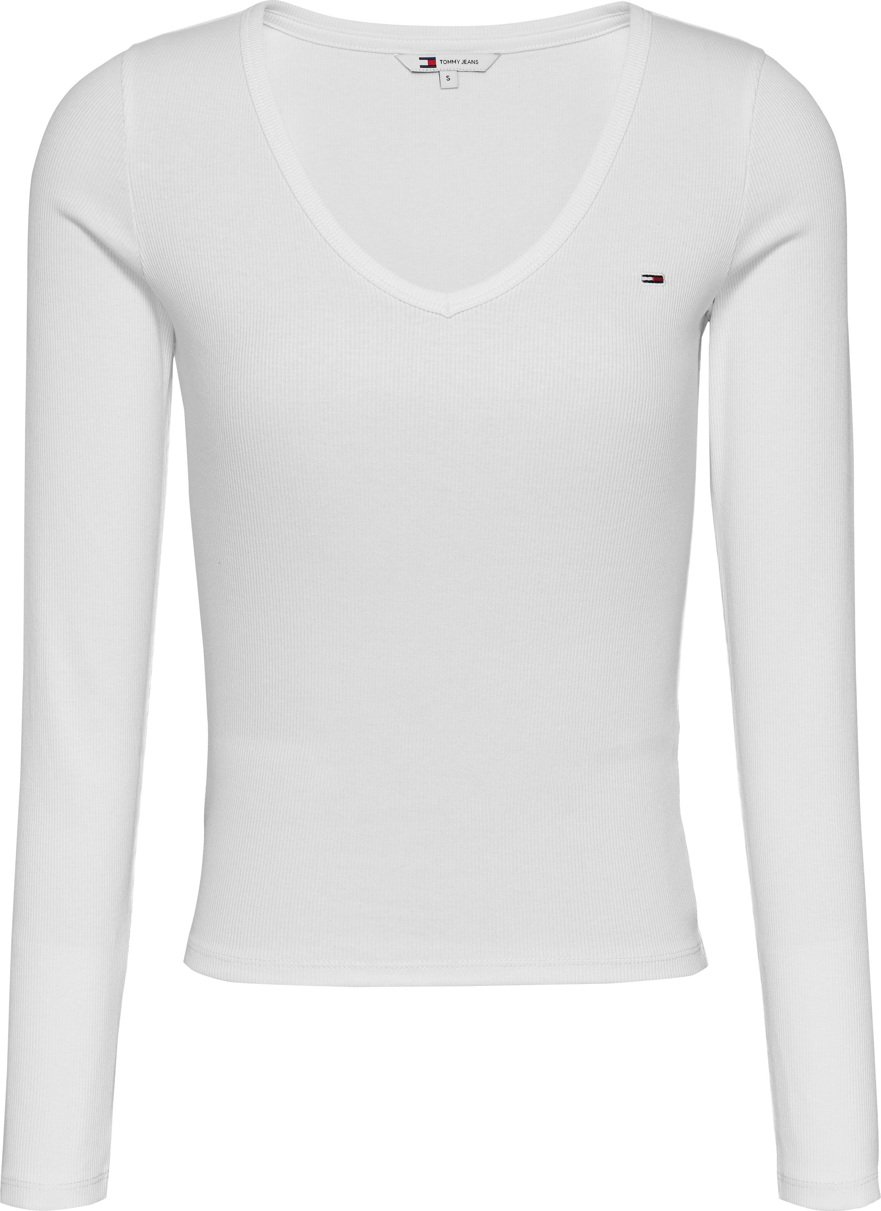 TOMMY JEANS Shirt met lange mouwen TJW SLIM ESSENTIAL RIB V LS