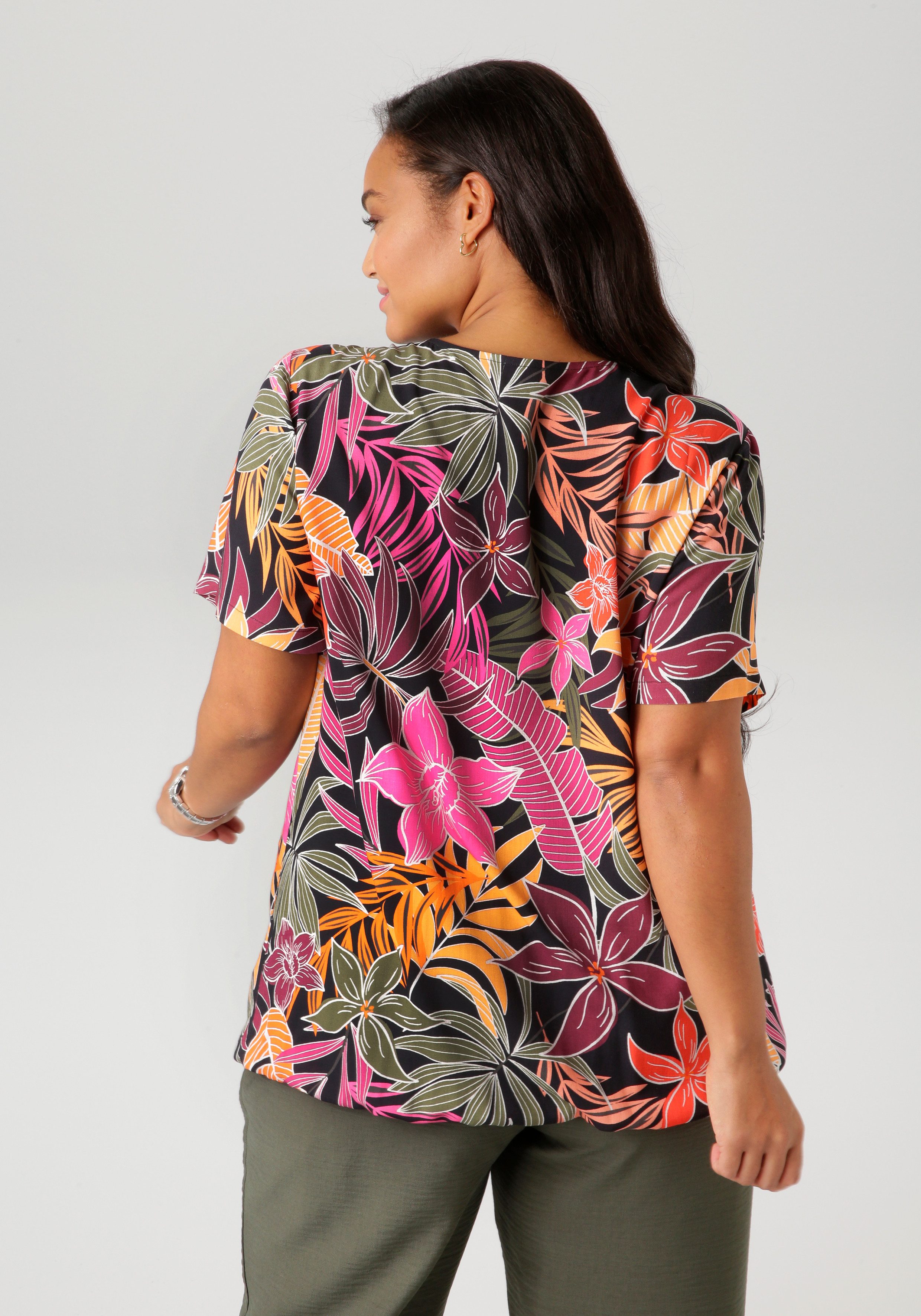 Aniston PLUS Shirtblouse met glinsterende sierbanden aan de v-halslijn - nieuwe collectie