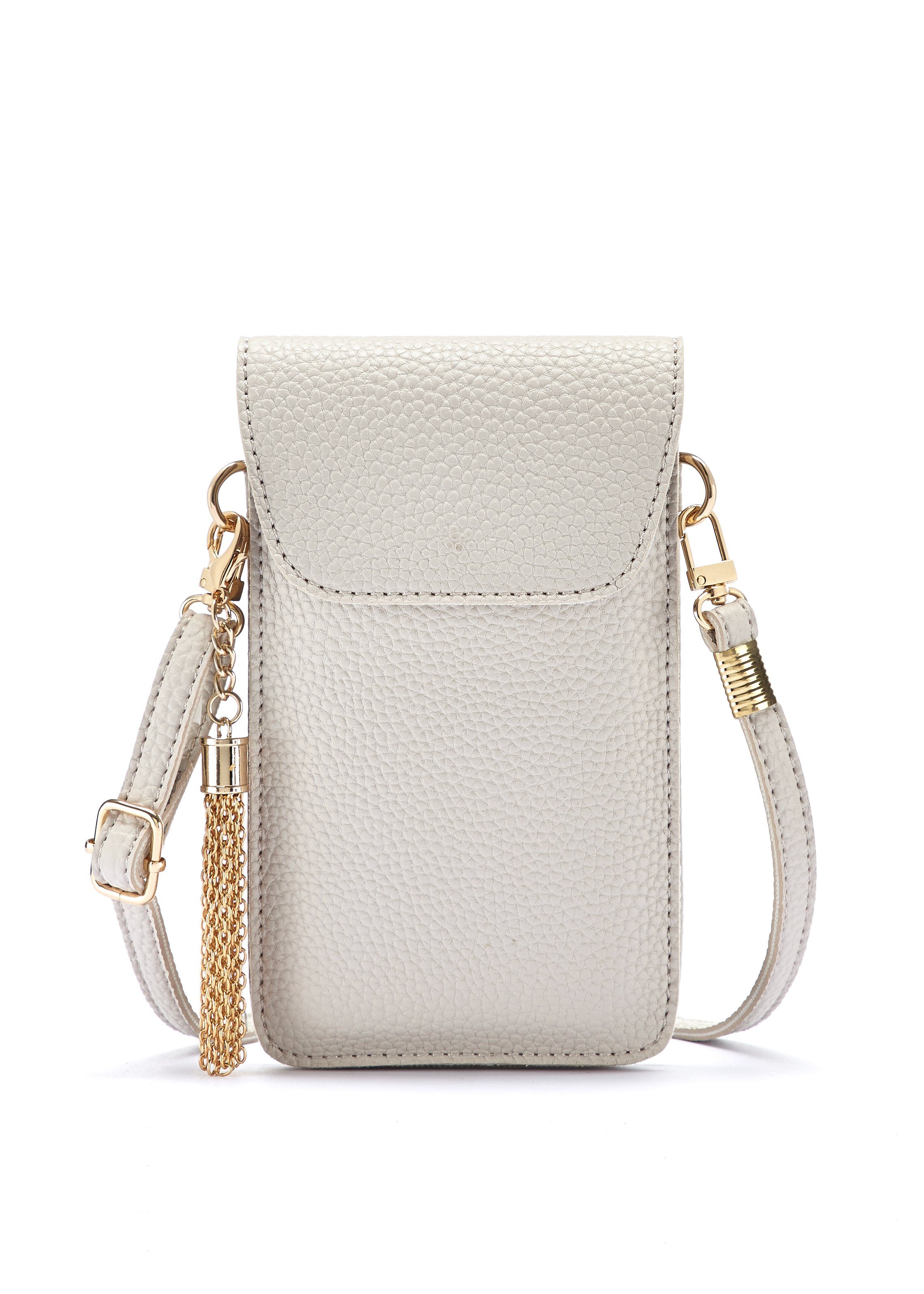 Lascana Schoudertas Gsm-tasje met kijkvenster, minibag, crossbody bag, vegan
