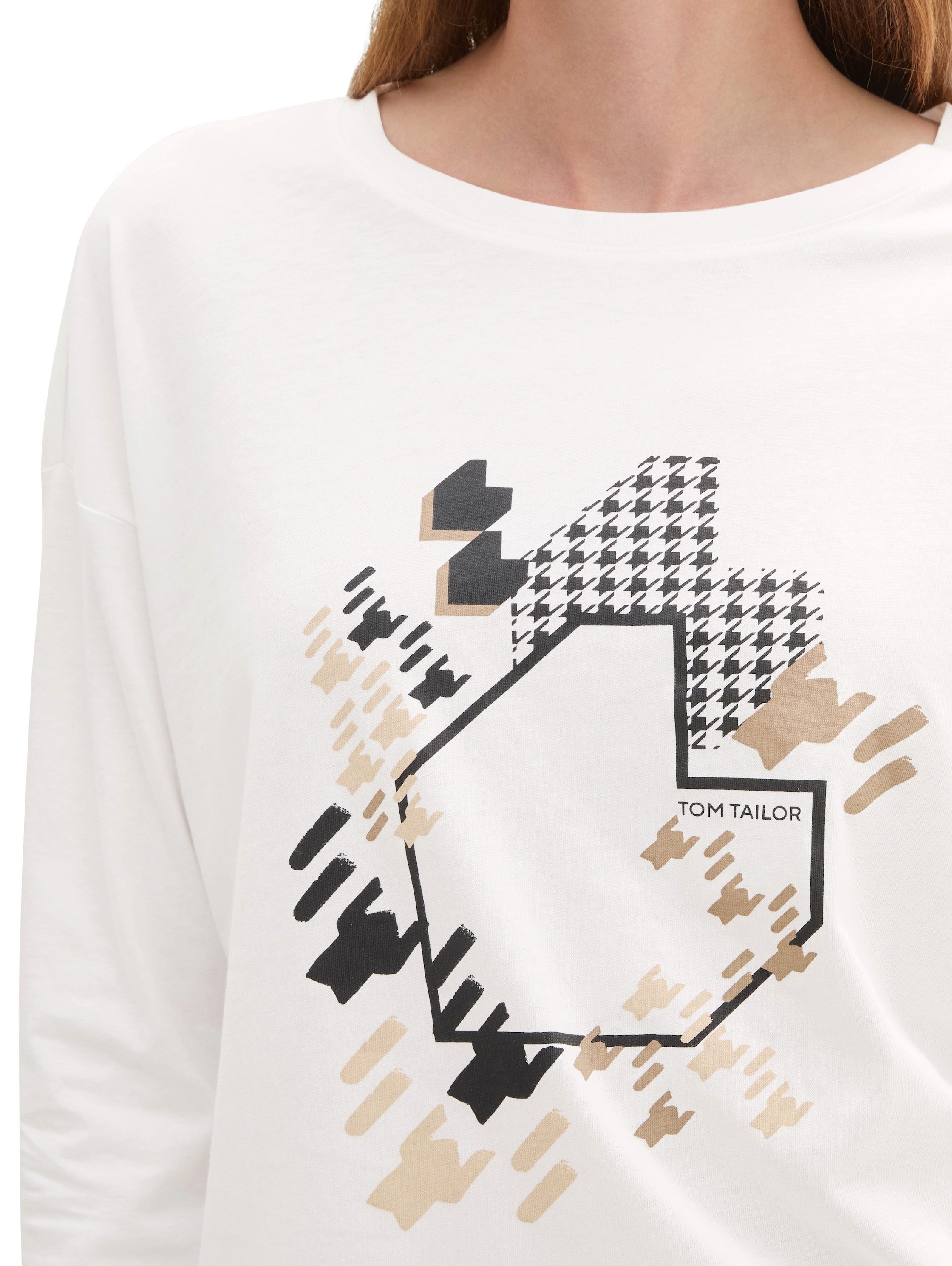 Tom Tailor Shirt met lange mouwen met frontprint