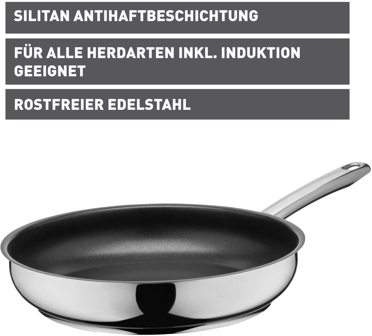 Silit Koekenpan Calabria inductie met anti-aanbaklaag, geschikt voor alle kookplaten (1-delig)