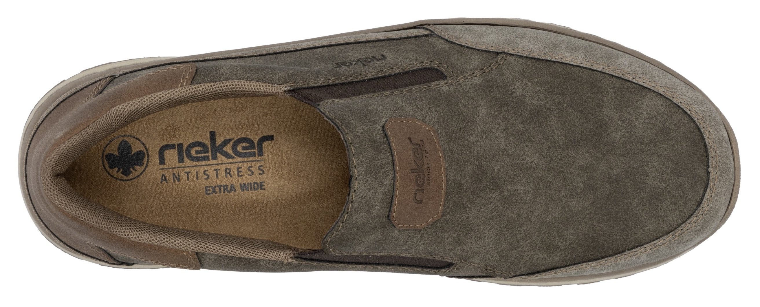 Rieker Instappers , slip-on sneaker, vrijetijdsschoen, lage schoen met elastische band