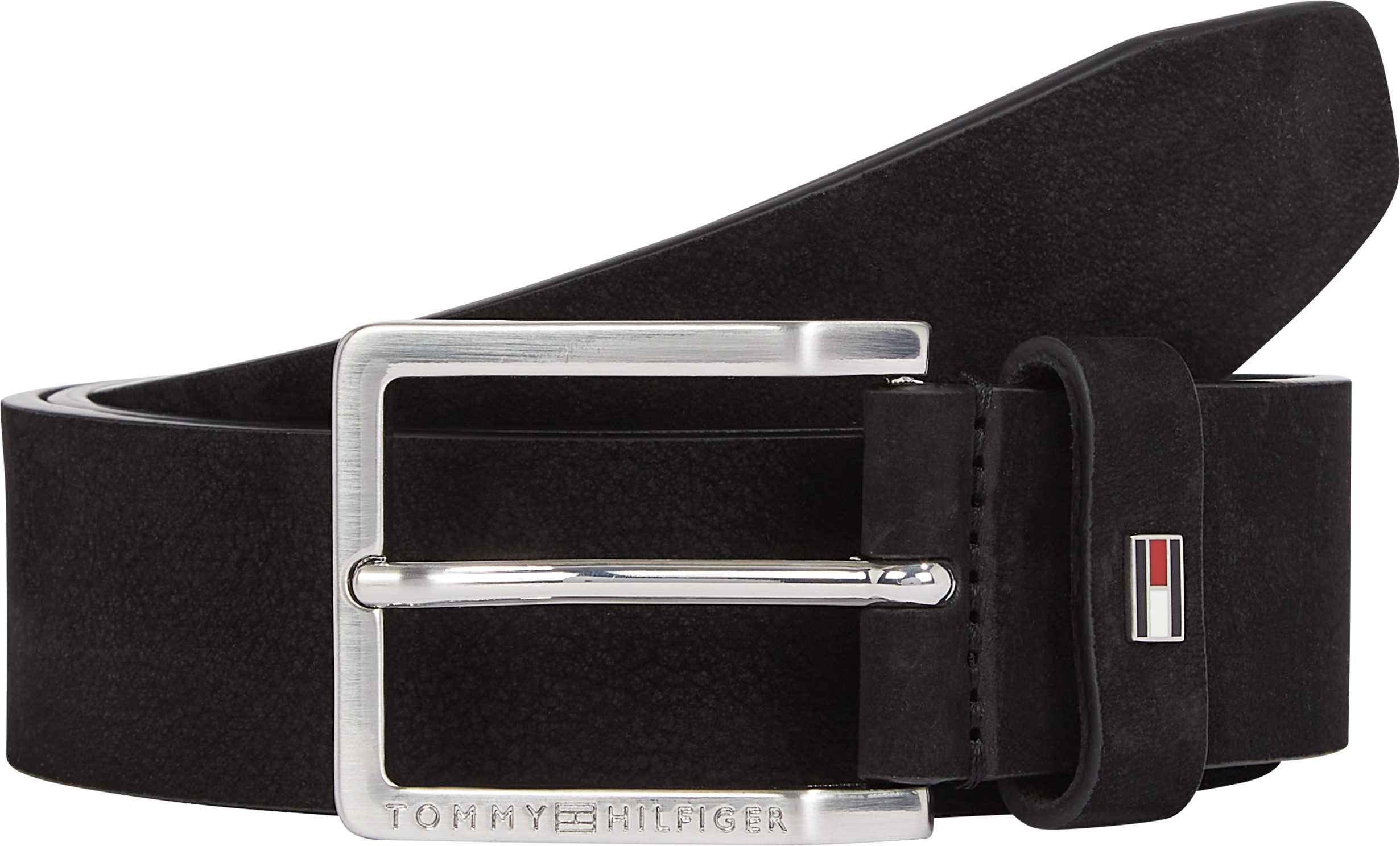 Tommy Hilfiger Leren riem OLIVER NUBUCK 3.5 Metalen patch, eenvoudige doornsluiting