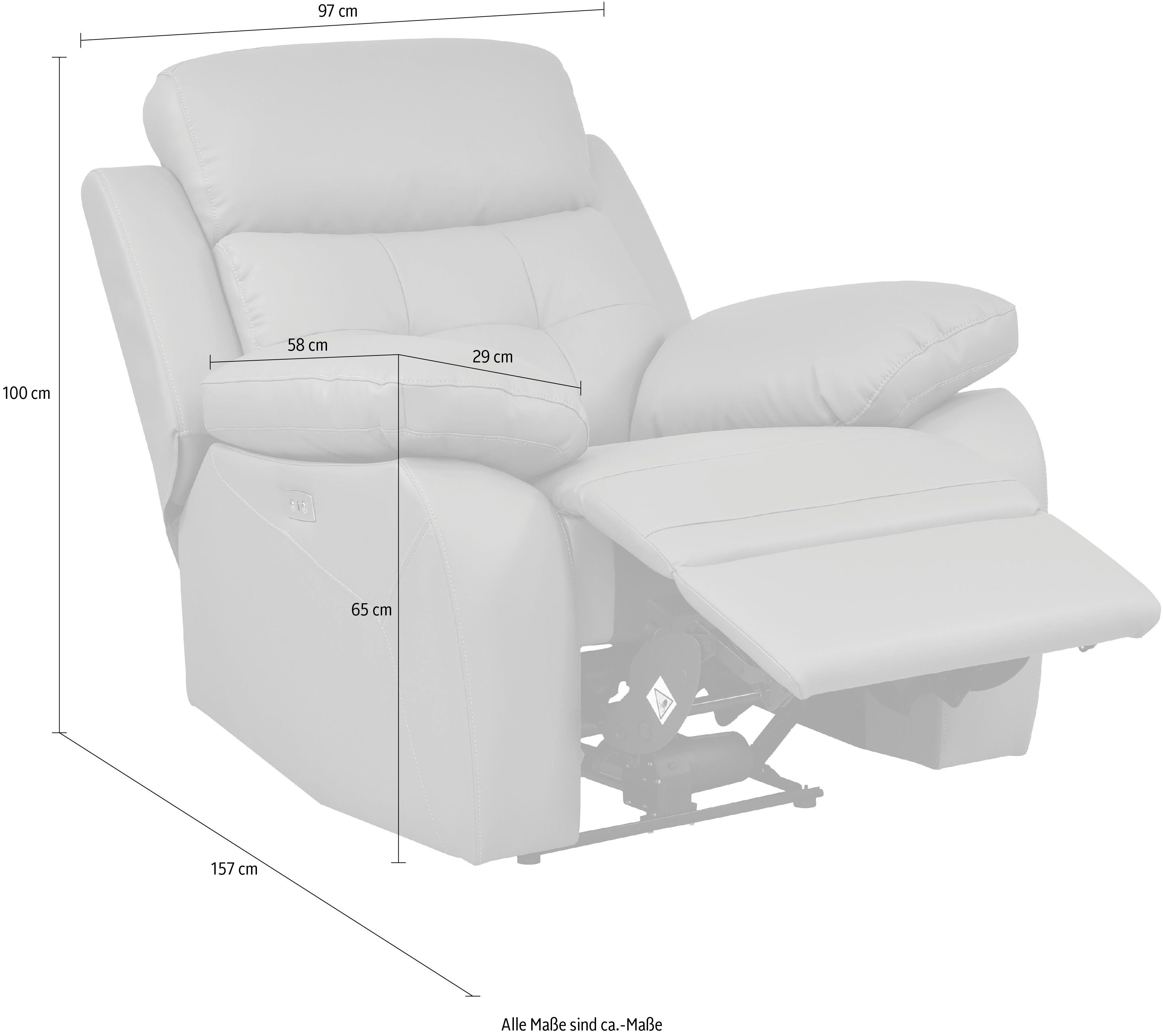 Home affaire Relaxfauteuil Lannilis, fauteuil met slaapfunctie, TV-stoel voor woonkamer