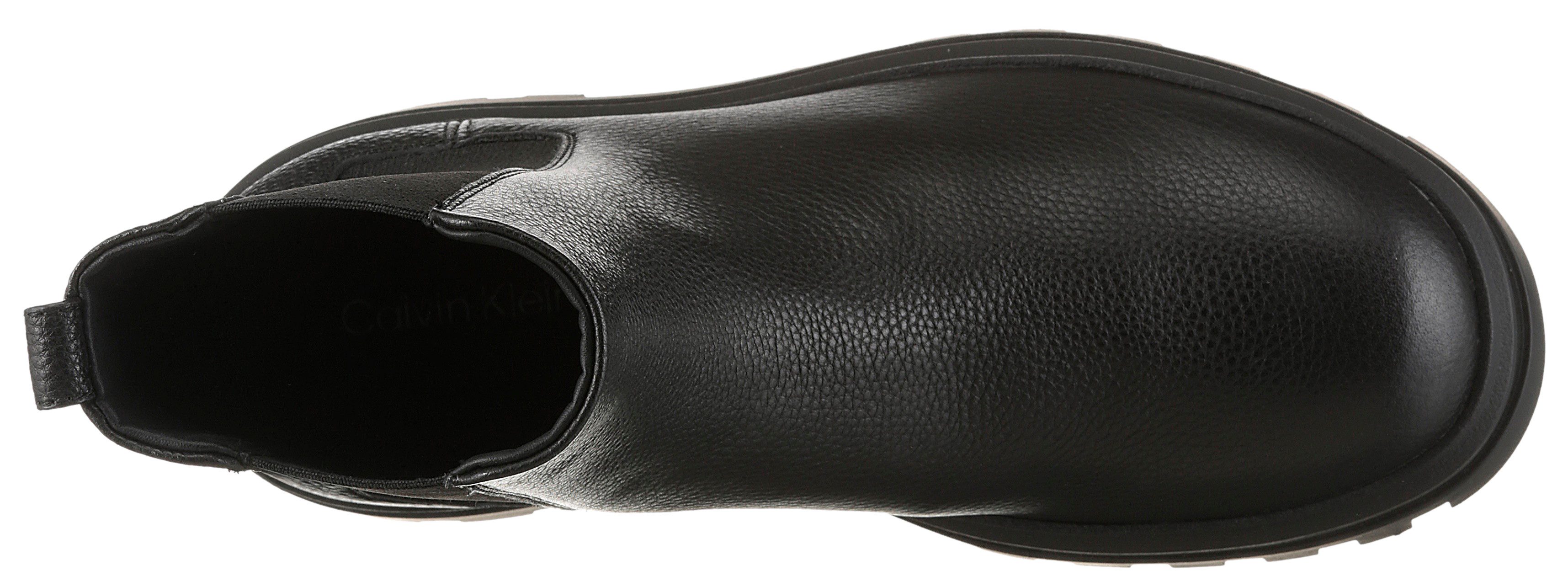 Calvin Klein Chelsea-boots LUGGED CHELSEA BOOT HIGH LTH Enkellaars, Klassiek-Boots, stretchinzetstukken, met aantreklus