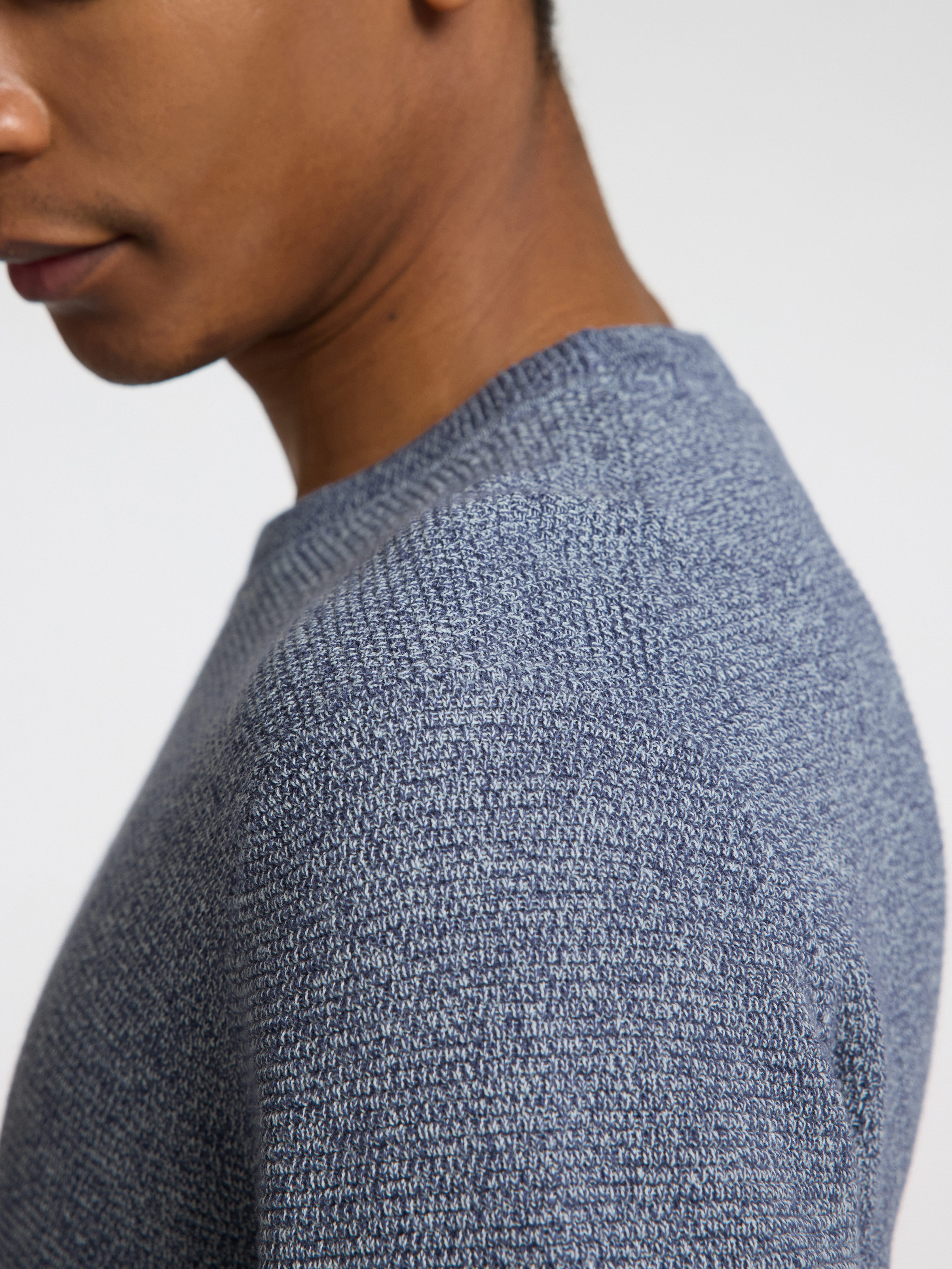 SELECTED HOMME Gebreide trui SLHROSS LS KNIT STRUCTURE CREW NECK NOOS