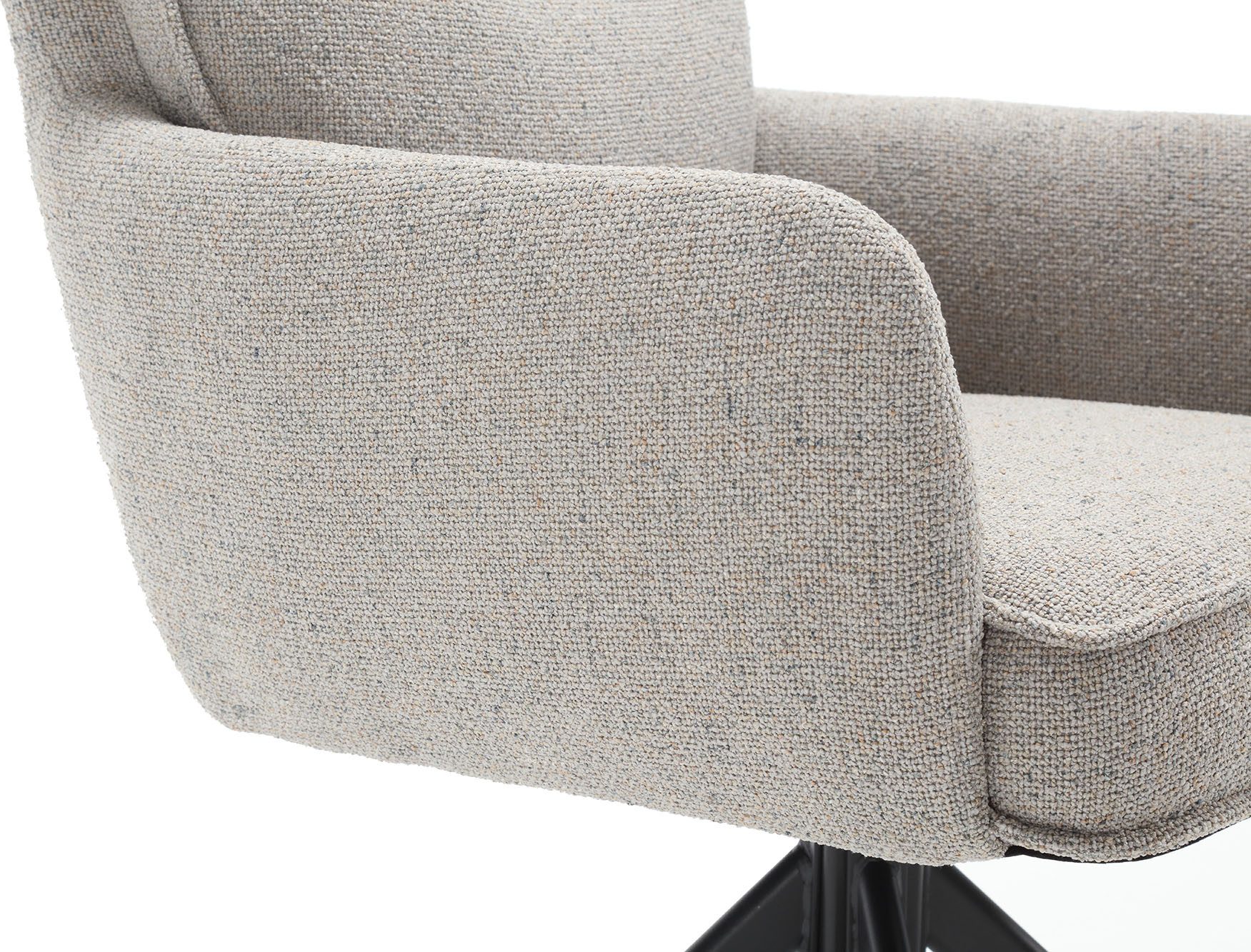 SalesFever Eetkamerstoel Austin armstoel met pocketvering bekleding Eetkamerstoel met 360° draaifunctie, metalen voet (1 stuk)