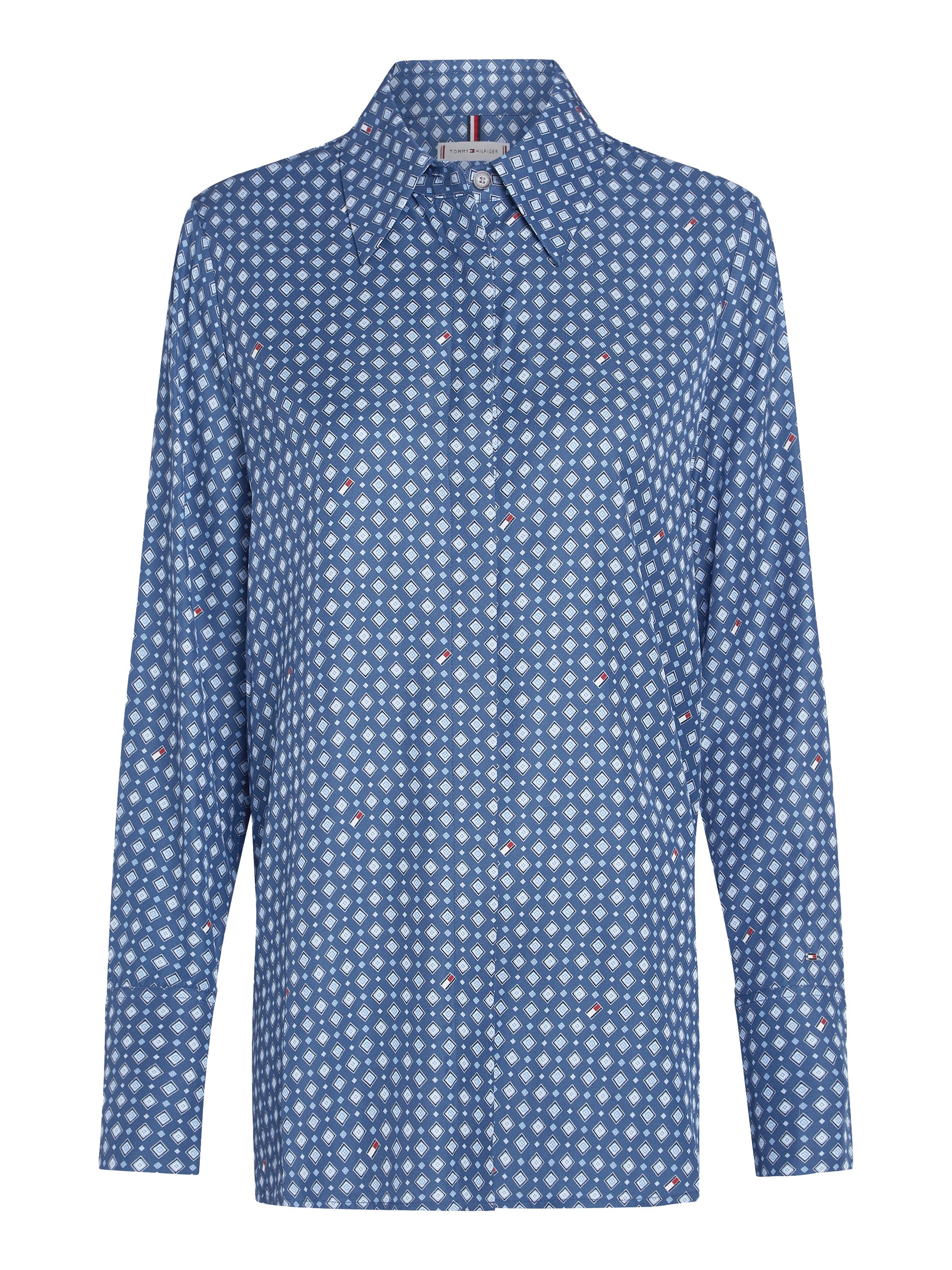 Tommy Hilfiger Overhemdblouse FOULARD REGULAR SHIRT met tommy hilfiger-logo