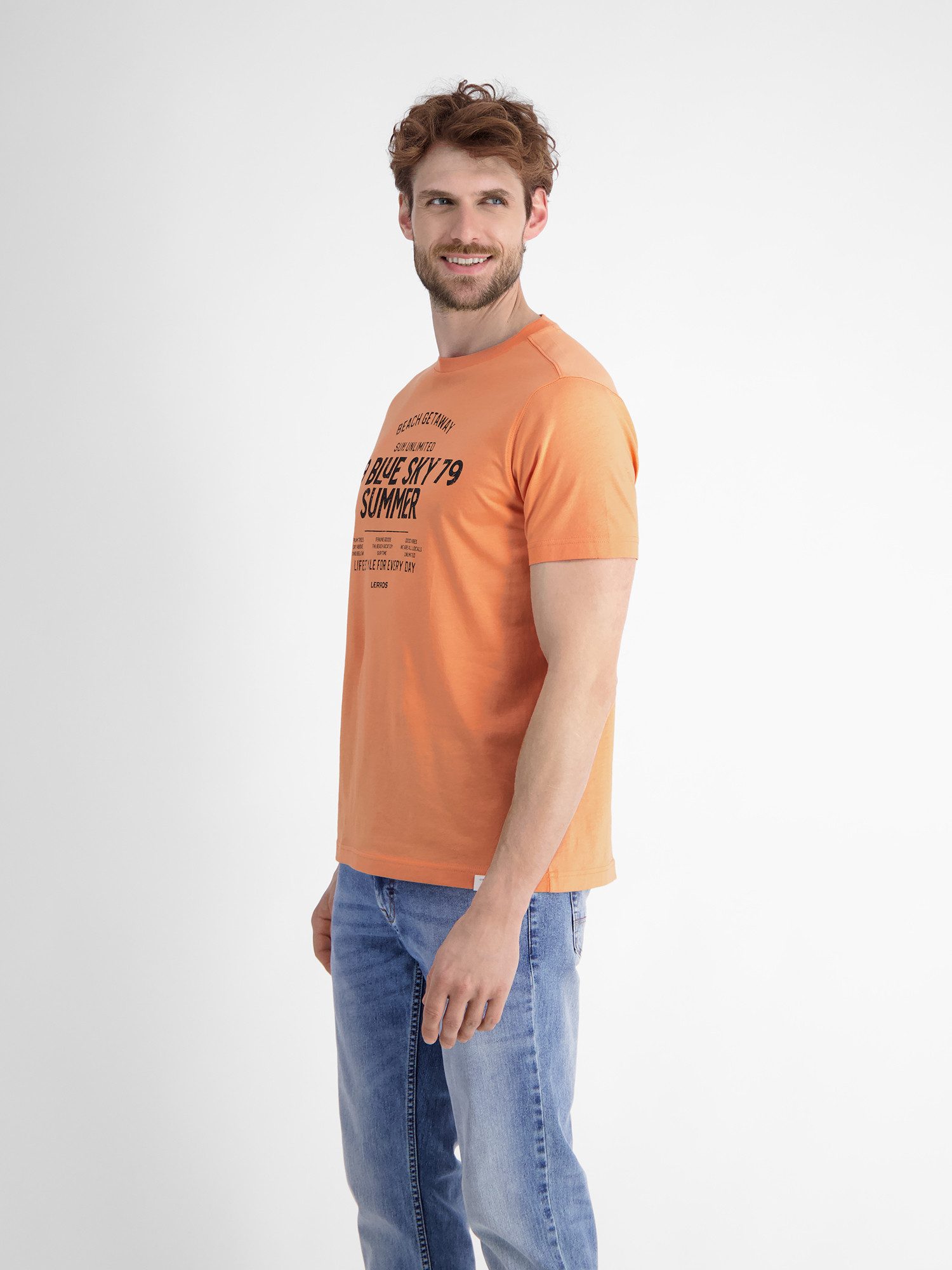 Lerros T-shirt LERROS heren T-shirt met borst-print