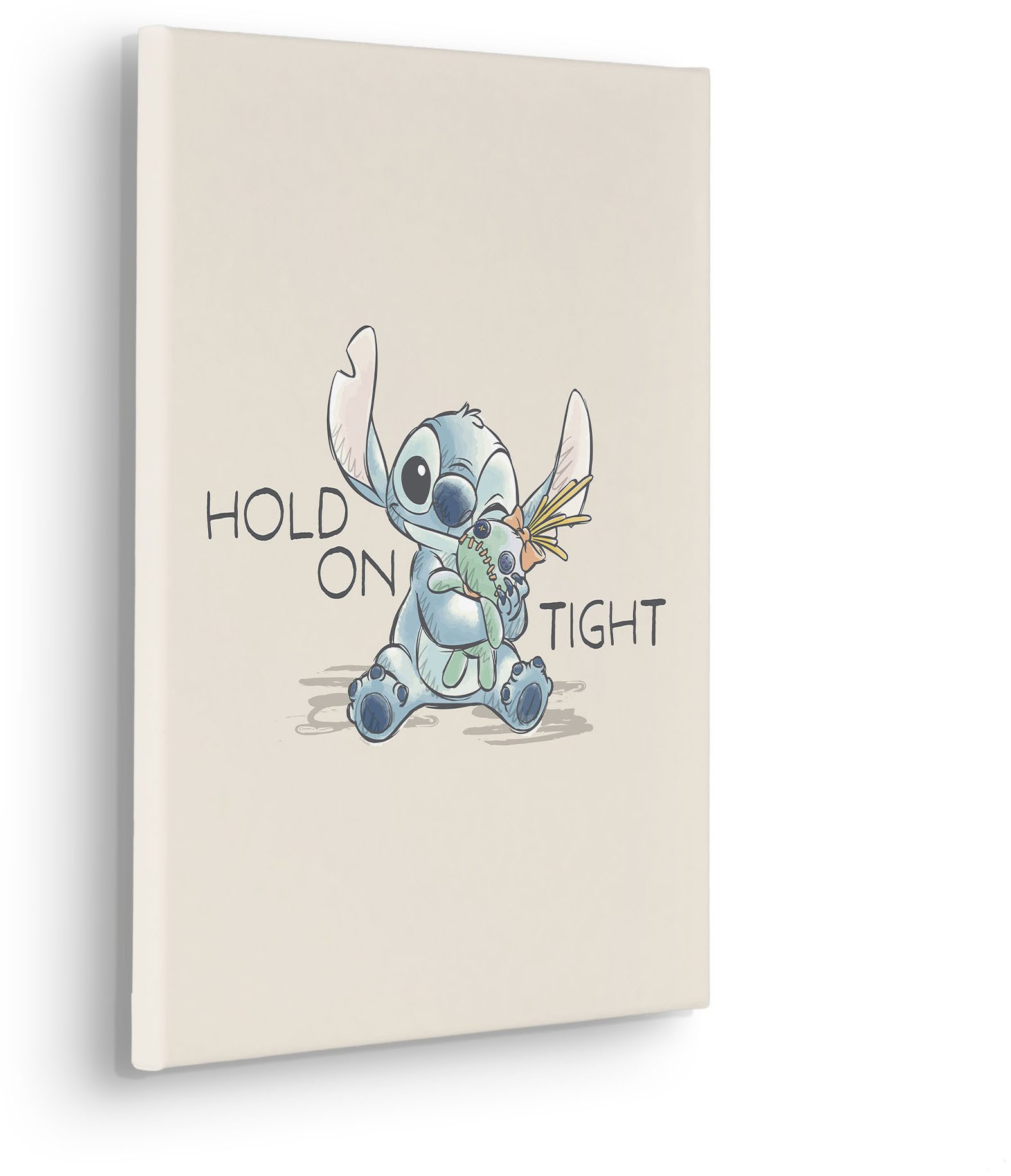 Komar Artprint op linnen Disney Lilo and Stitch Hold On Tight 300 x 280 cm (breedte x hoogte) - behang, vlies, woonkamer, slaapkamer (1 stuk)