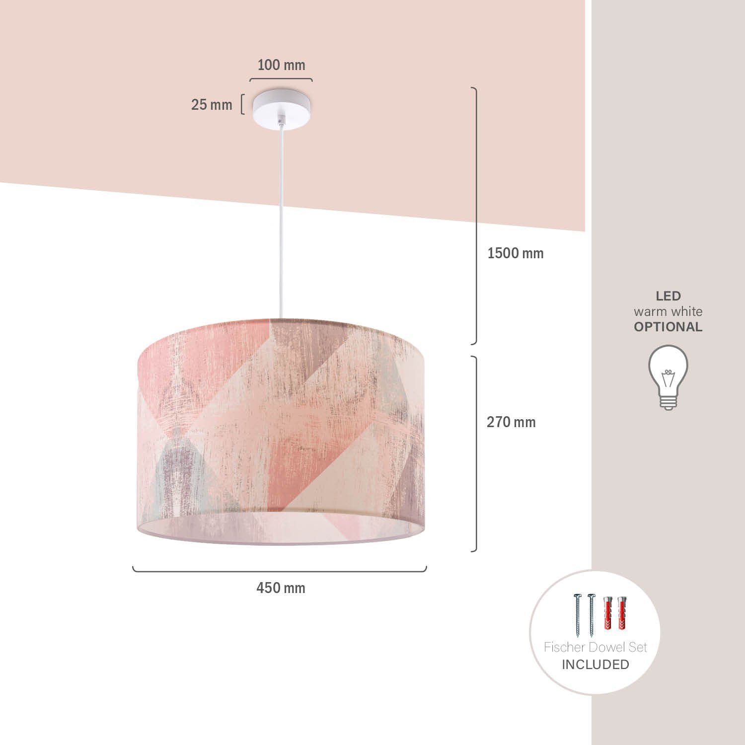 Paco Home Hanglamp Mero 102 Plafondlamp woonkamer slaapkamer hanglamp pastel vintage E27