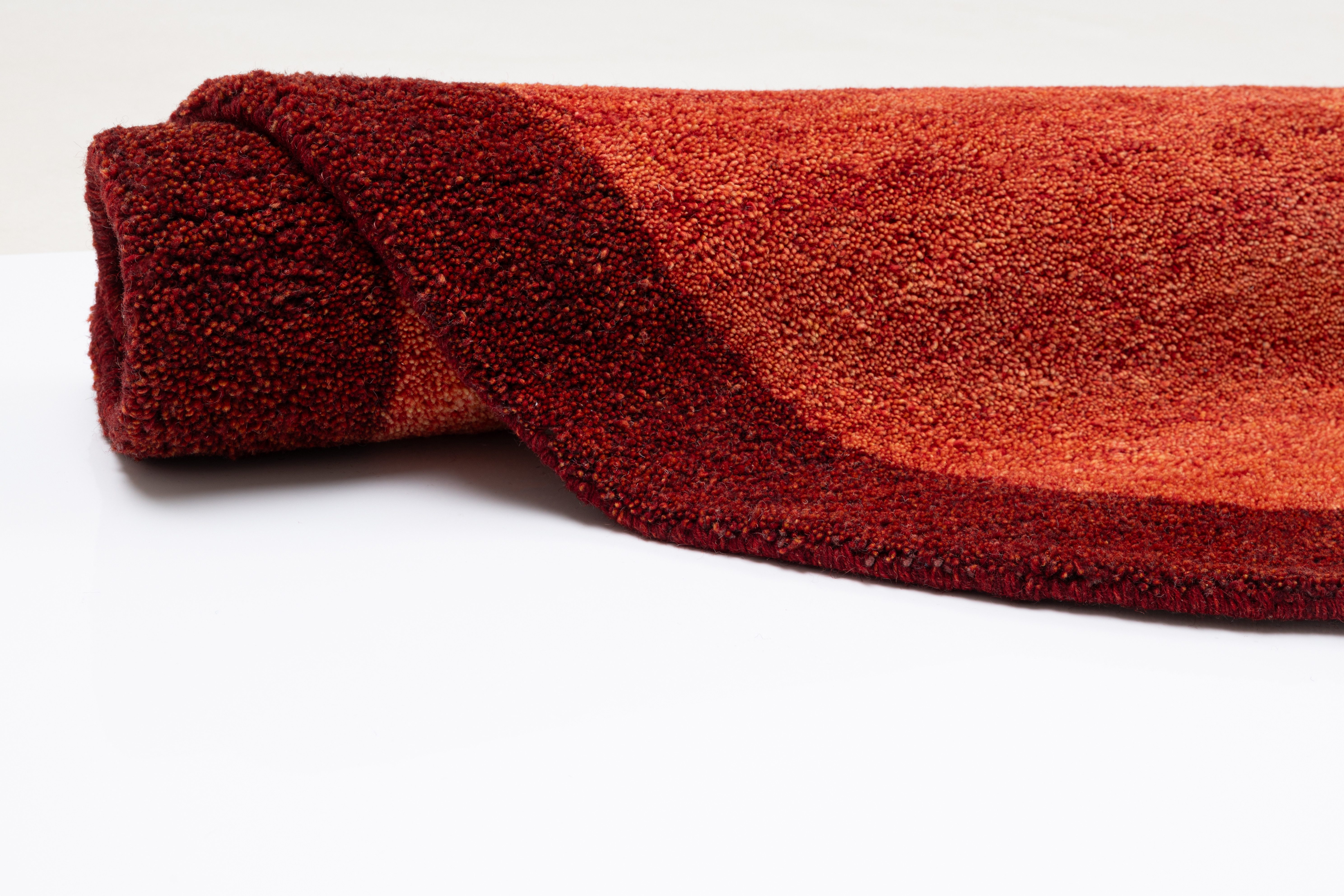 THEKO Wollen kleed Gabbeh super, Handgeweven vloerkleed, randdessin, zuivere wol, met de hand geweven