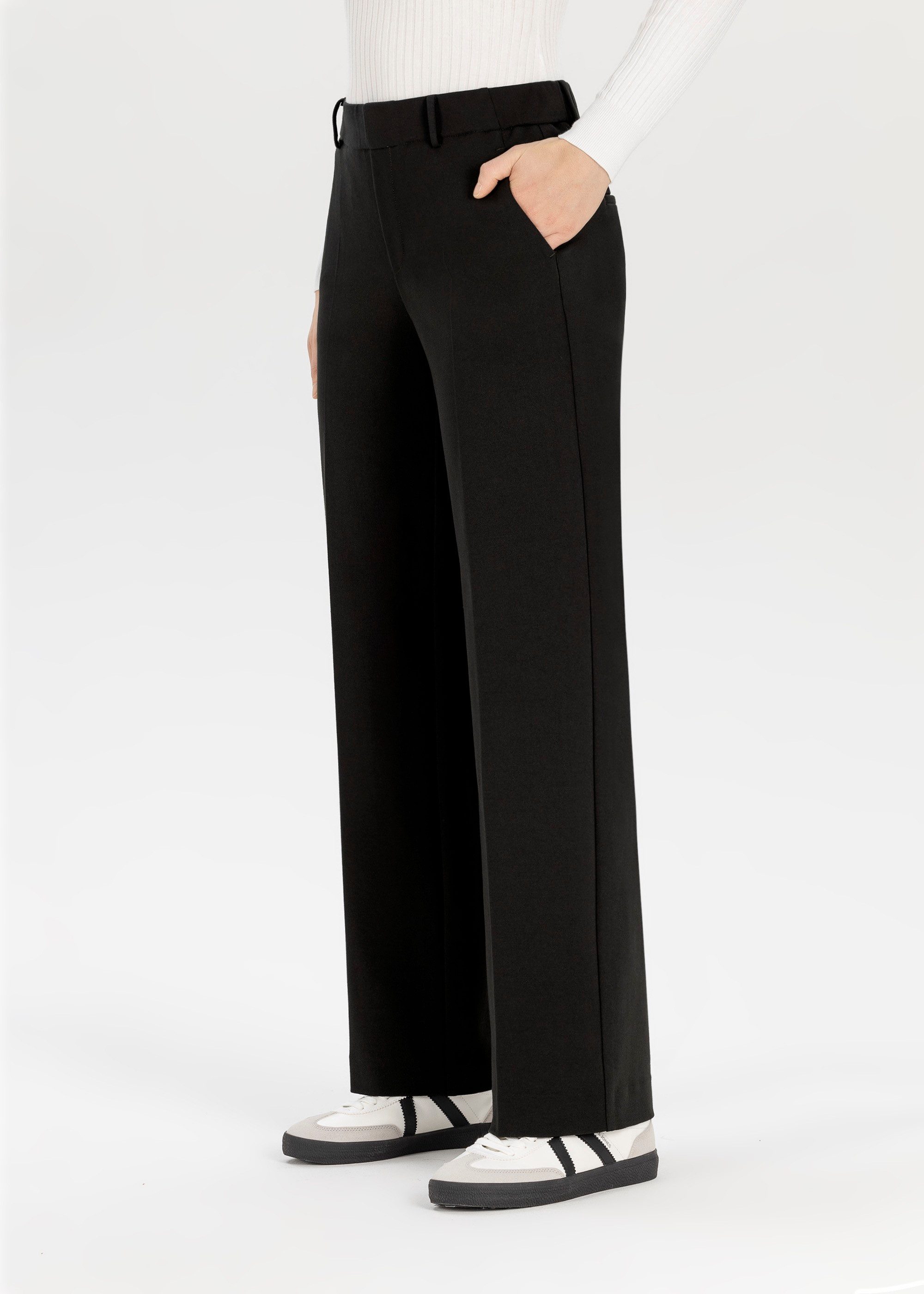 Stehmann Jerseybroek Fenja in straight fit, met persplooi