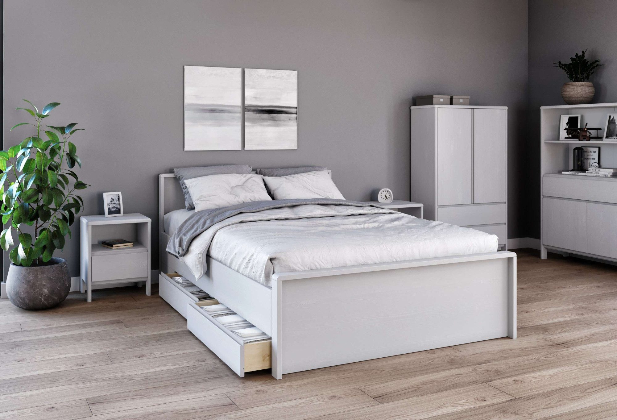 Home affaire Bedlade Luven van massief grenen, 2 stuks, passen perfect onder het bed luven (2 stuks)
