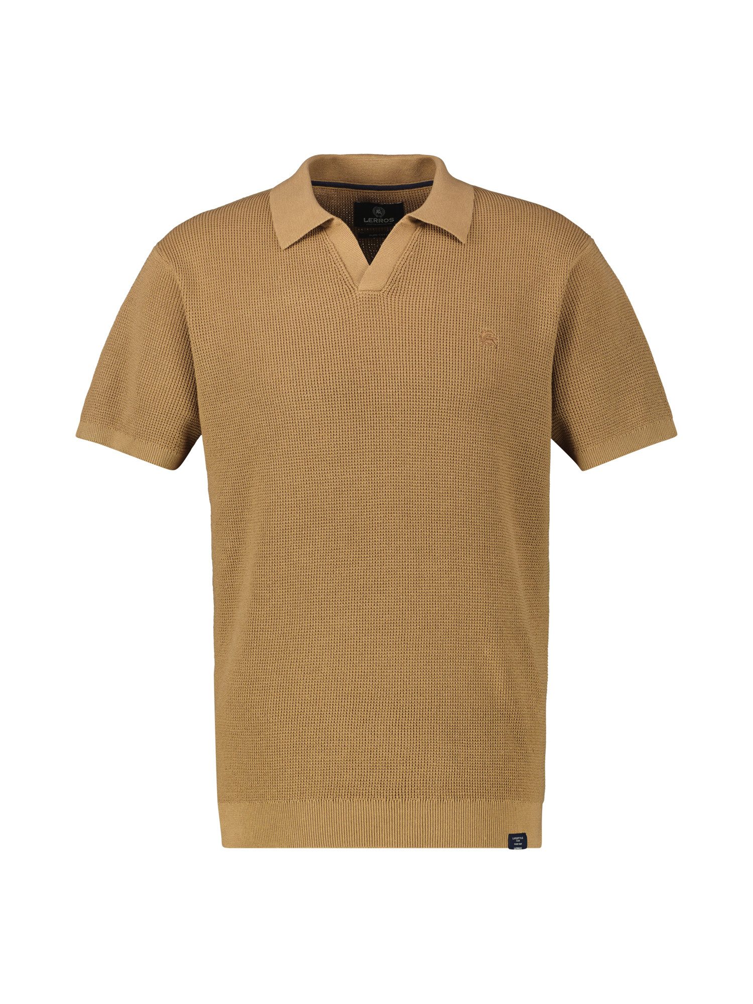 Lerros Poloshirt LERROS Heren gebreide polo met open kraag