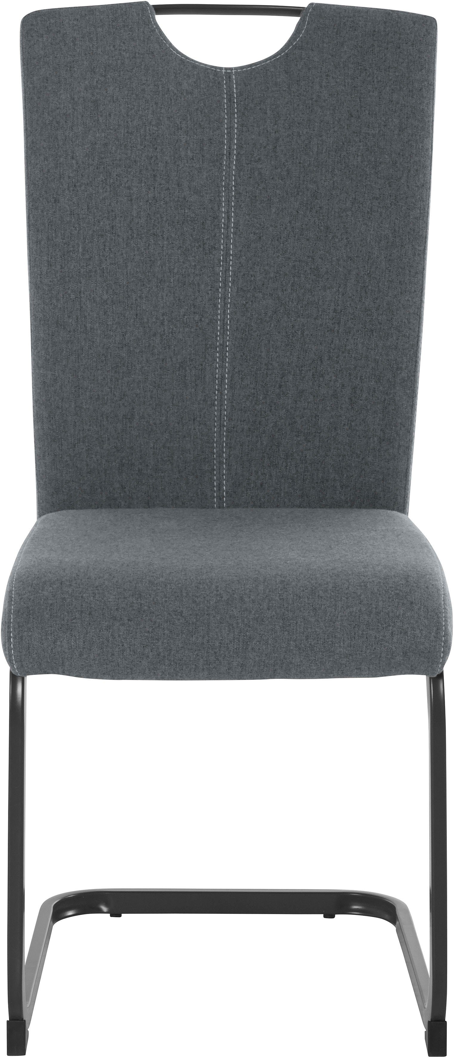 Homexperts Eetkamerstoel Viva (set van 2 of 4), overtrekstof in weefstof, metalen frame in antraciet (set)