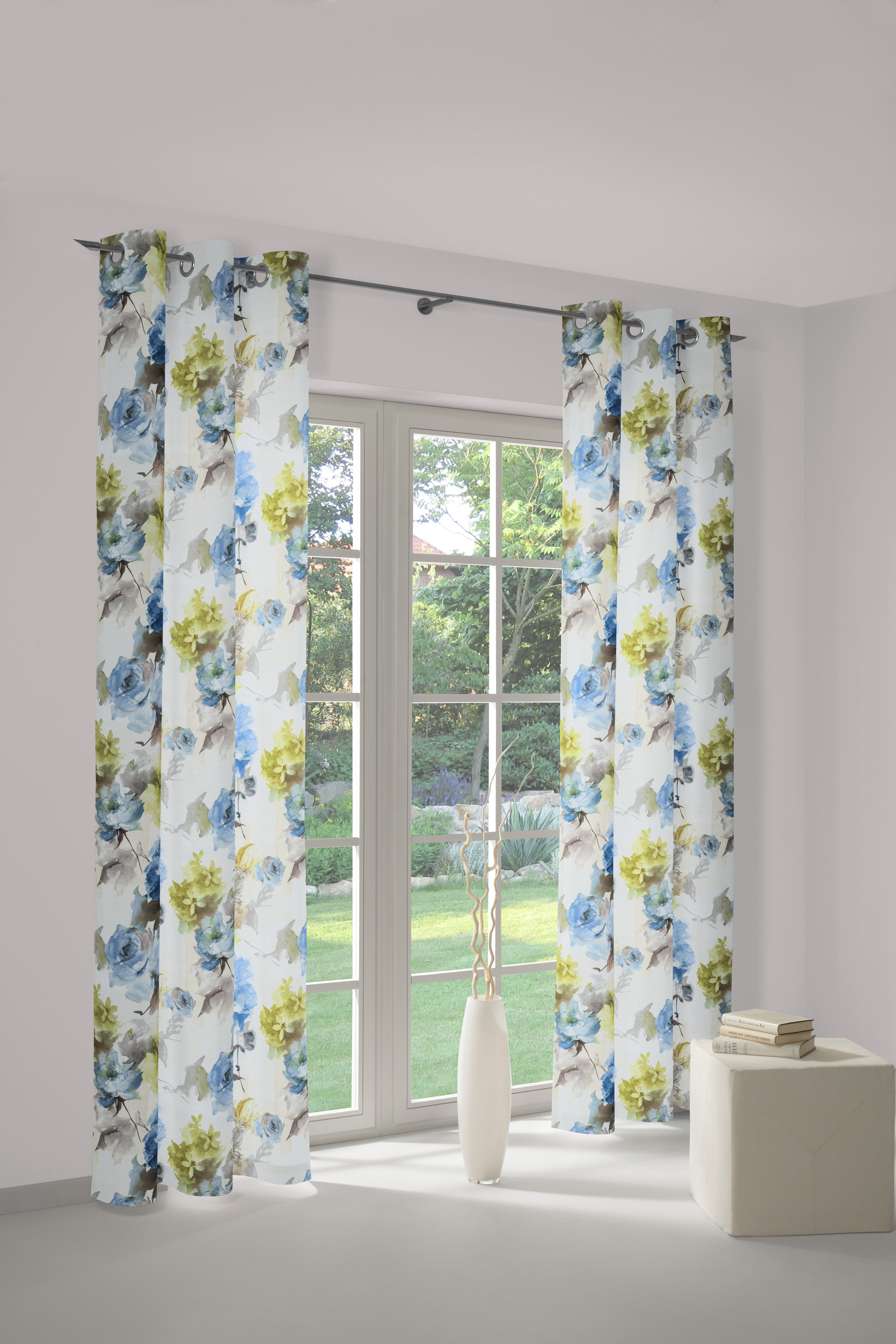 Wirth Gordijn Molinella (1 stuk) kant & klaar gordijnen maat hxb: 245x145 cm blauw