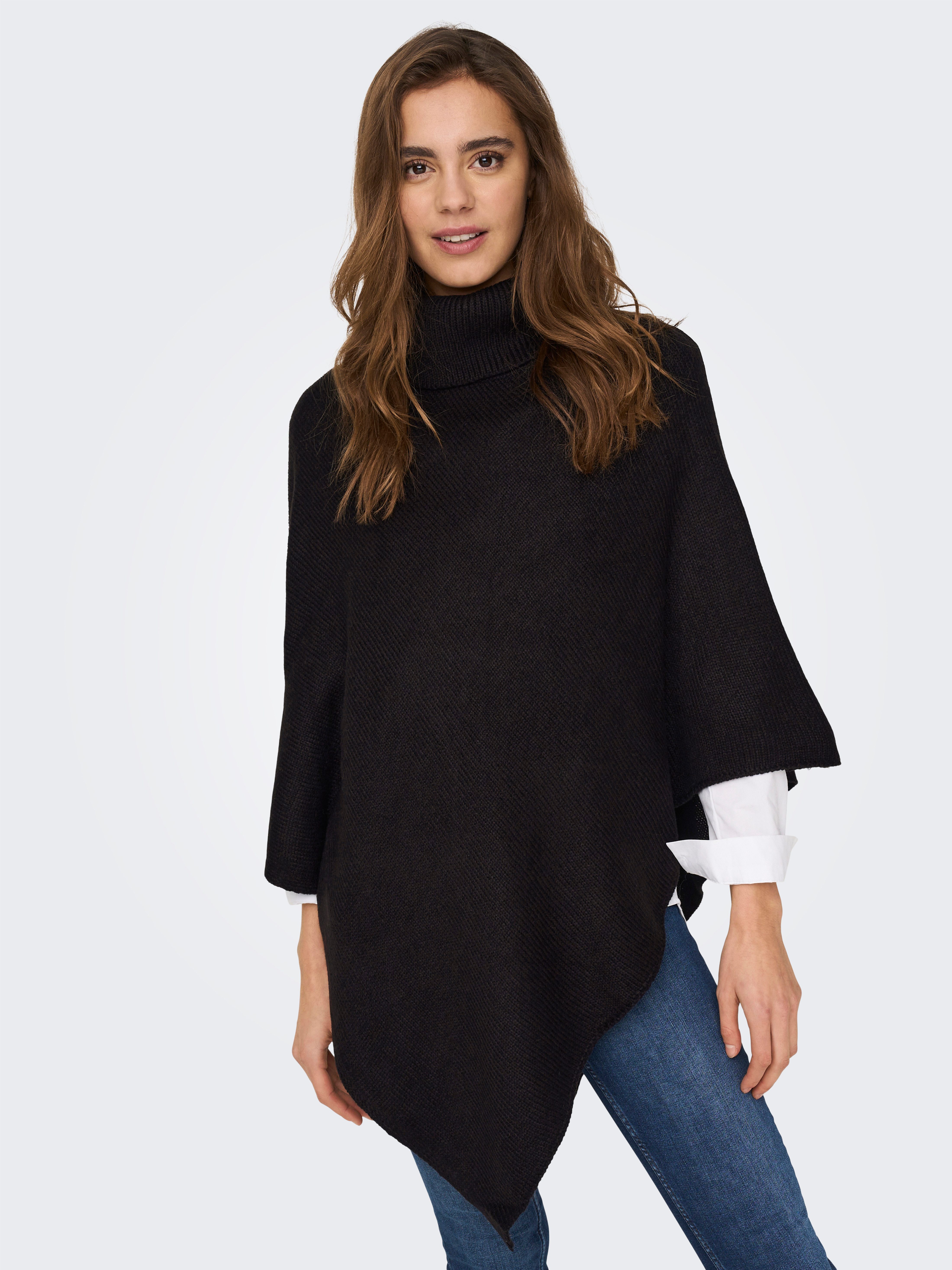 Only Gebreide poncho ONLNICOYA L/S PONCHO EX KNT