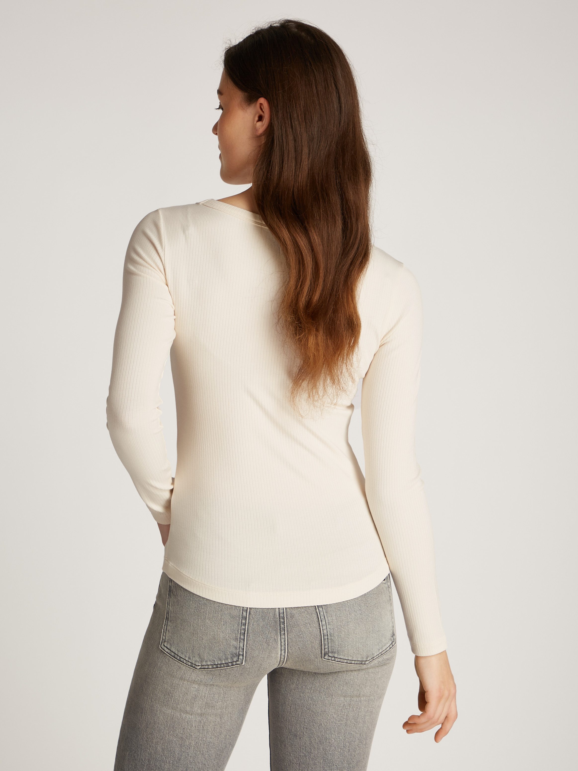 Tommy Hilfiger Shirt met lange mouwen SLIM 5X2 RIB O-NK LS