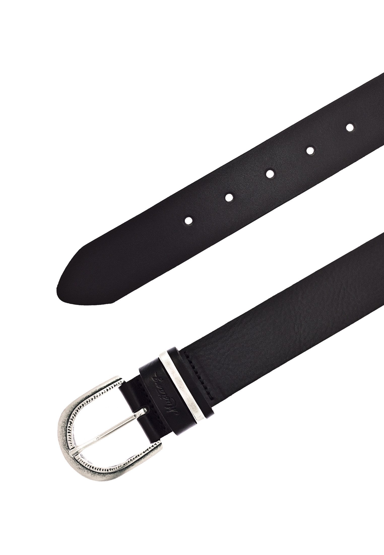 MUSTANG Leren riem Met donkere airbrush-randen en een ovale gesp, 3,5 cm