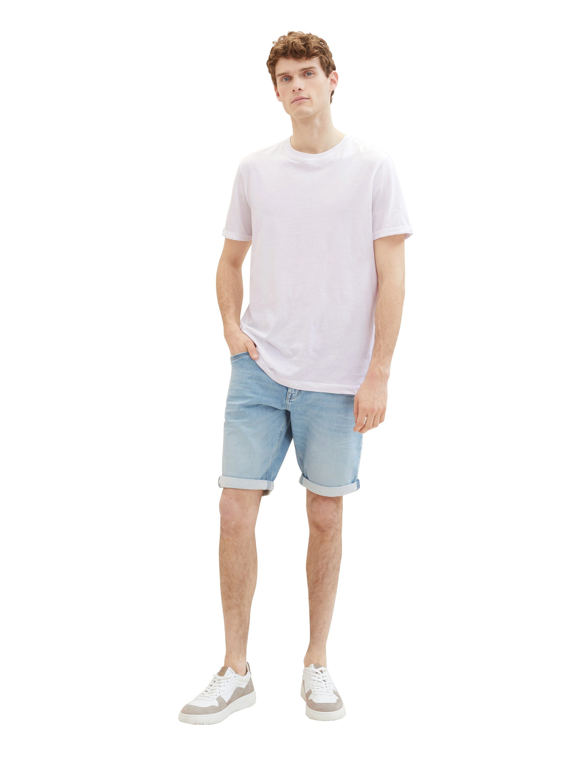 Tom Tailor Jeansbermuda Josh met merklabel