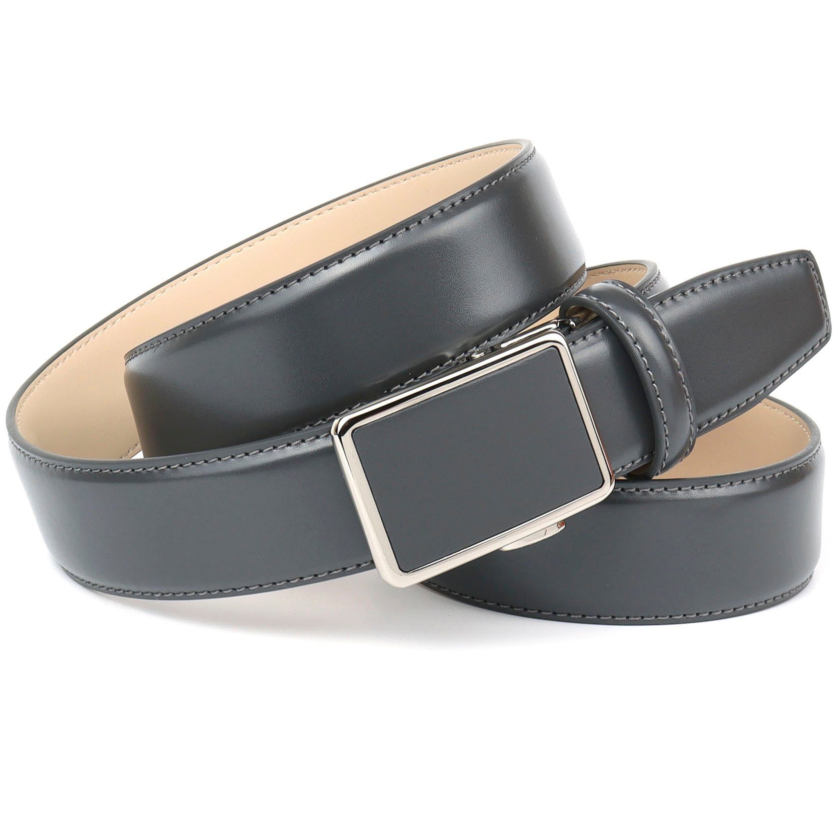 Anthoni Crown Leren riem Leren riem - perfecte elegantie voor pakken heren riemen maat 85 grijs