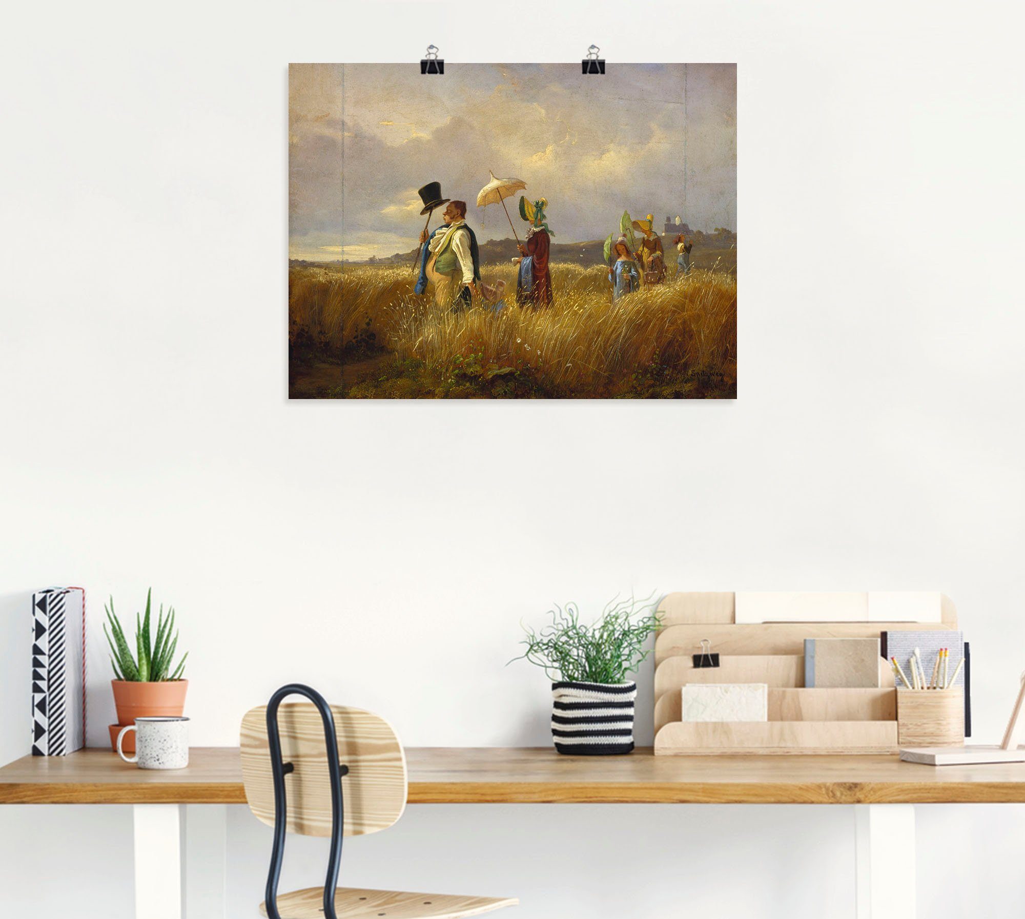 Artland Artprint De zondagwandeling. 1841 als artprint op linnen, poster in verschillende formaten maten