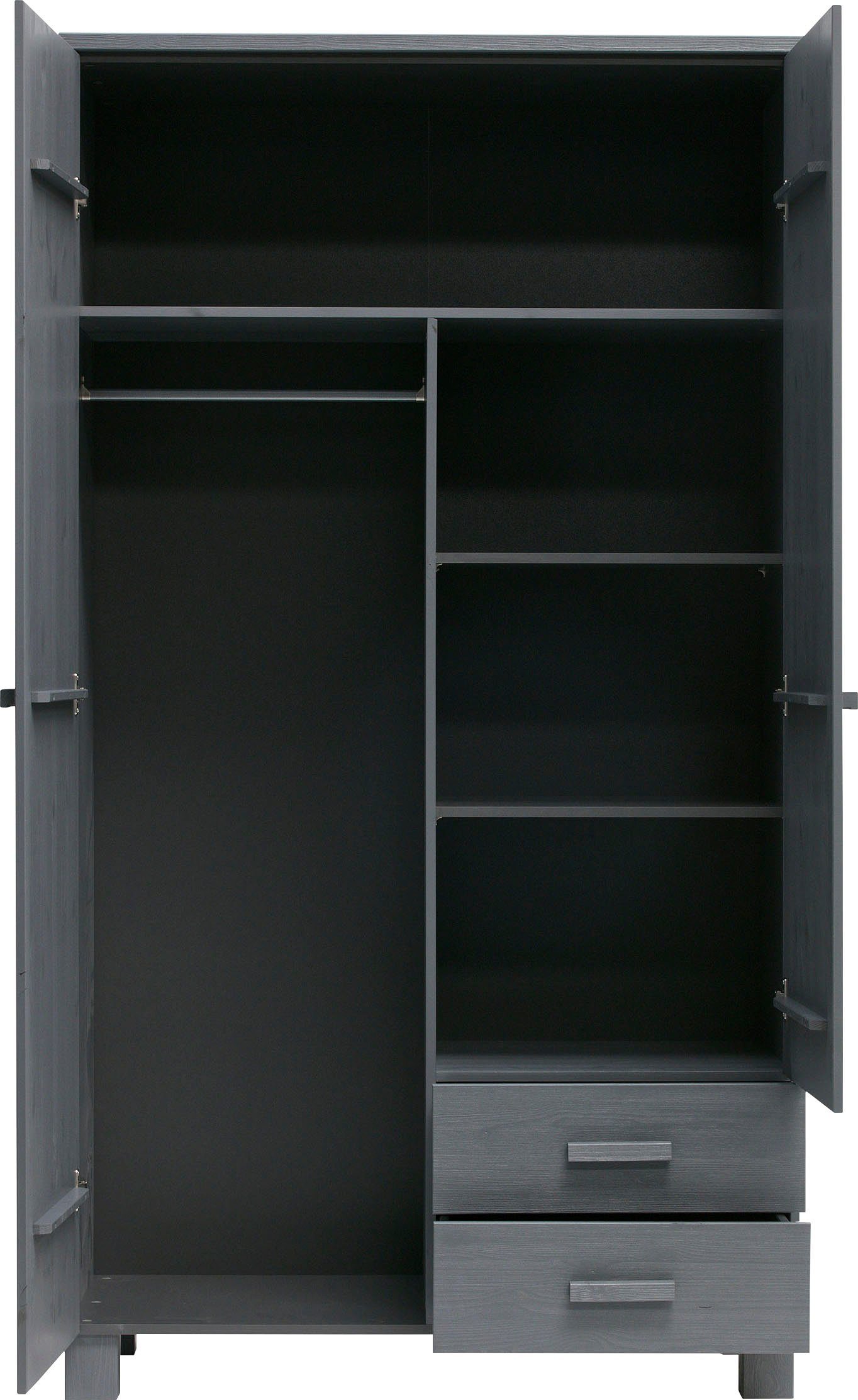WOOOD Kledingkast Dennis met kledingstang, veel opbergruimte, b 111 cm x h 202 cm
