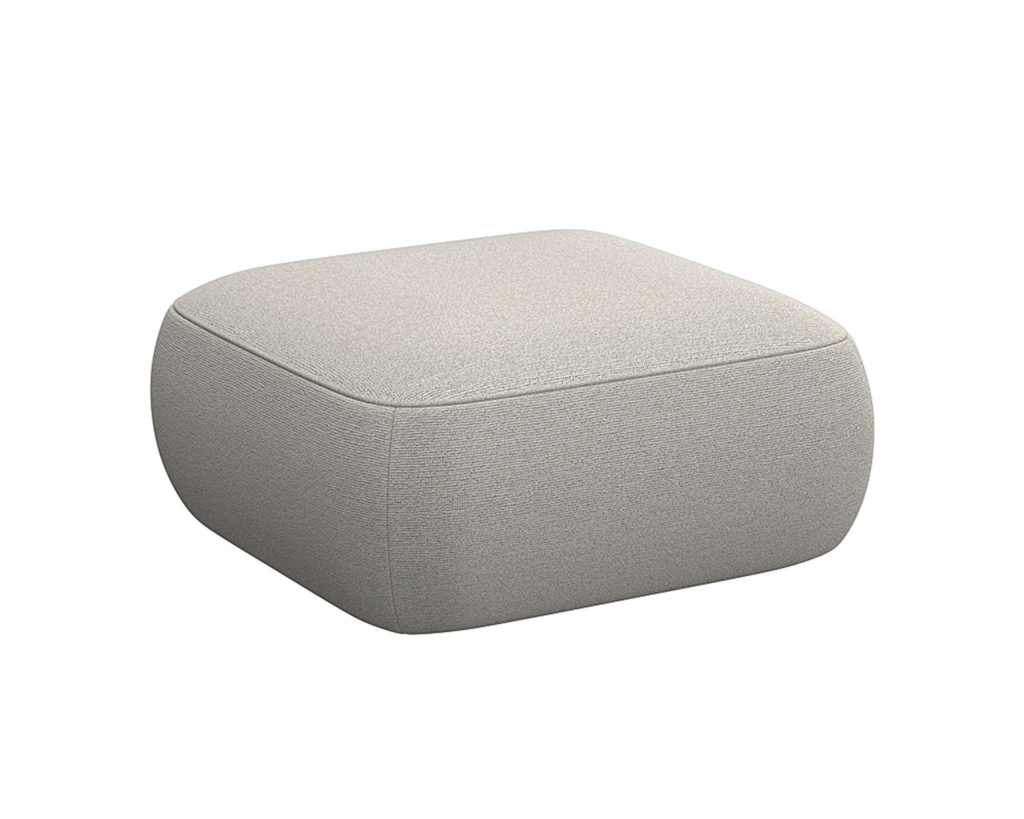 FLEXLUX Poef Torino, rond, laag bij de grond, zitpoef, stoffeerpoef Modern, organisch poefontwerp, koudschuim, golfondersteuning