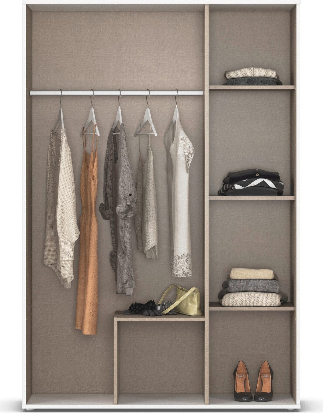 rauch Draaideurkast Kledingkast Kast Garderobe Wasmand ESSEA in 2 Breedtes met 2 lades, in eenvoudig ontwerp, moderne grepen made in germany