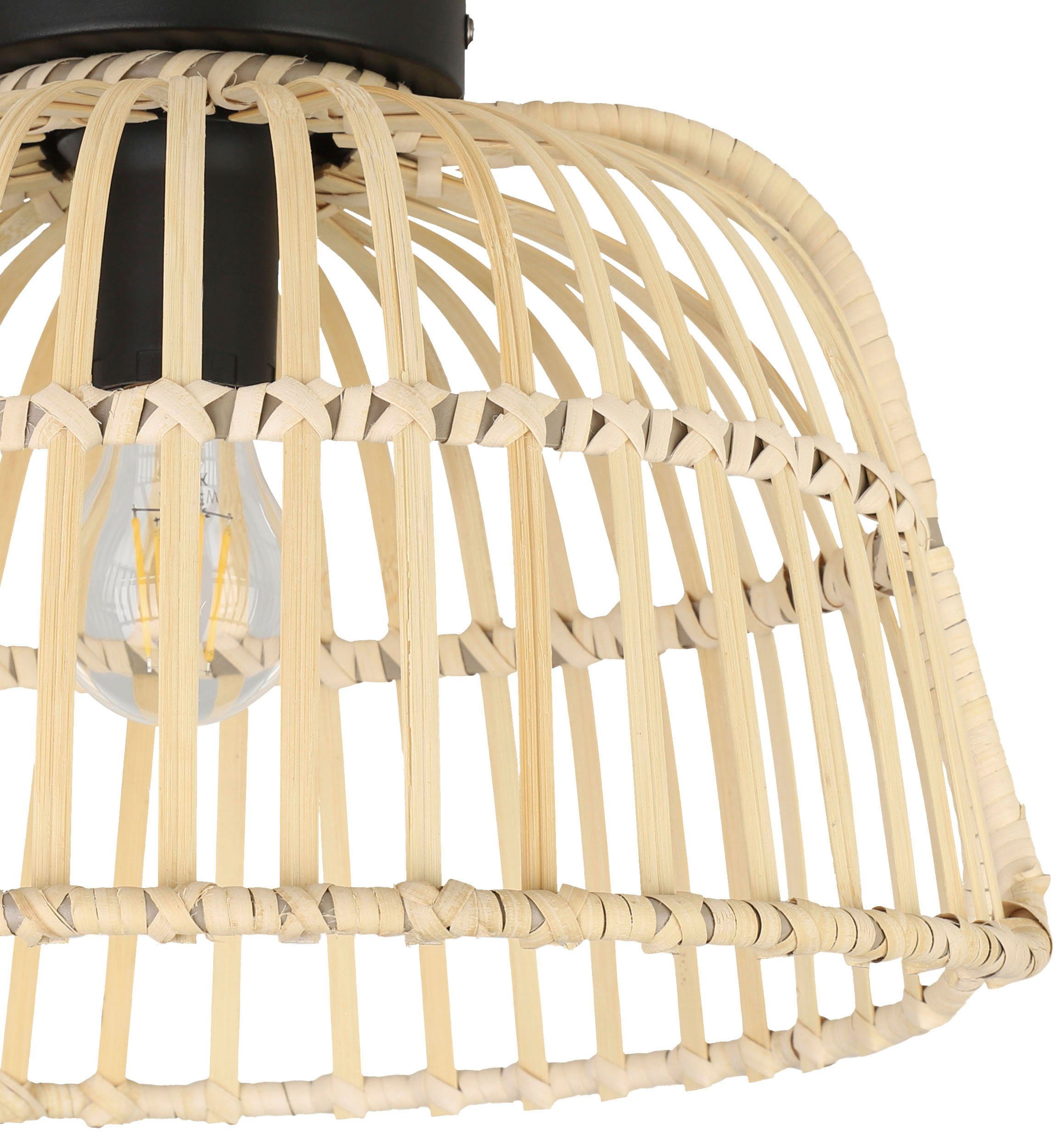 EGLO Plafondlamp GLYNEATH Plafondlamp in boho stijl, natuur woonkamerlamp, met E27 fitting (1 stuk)
