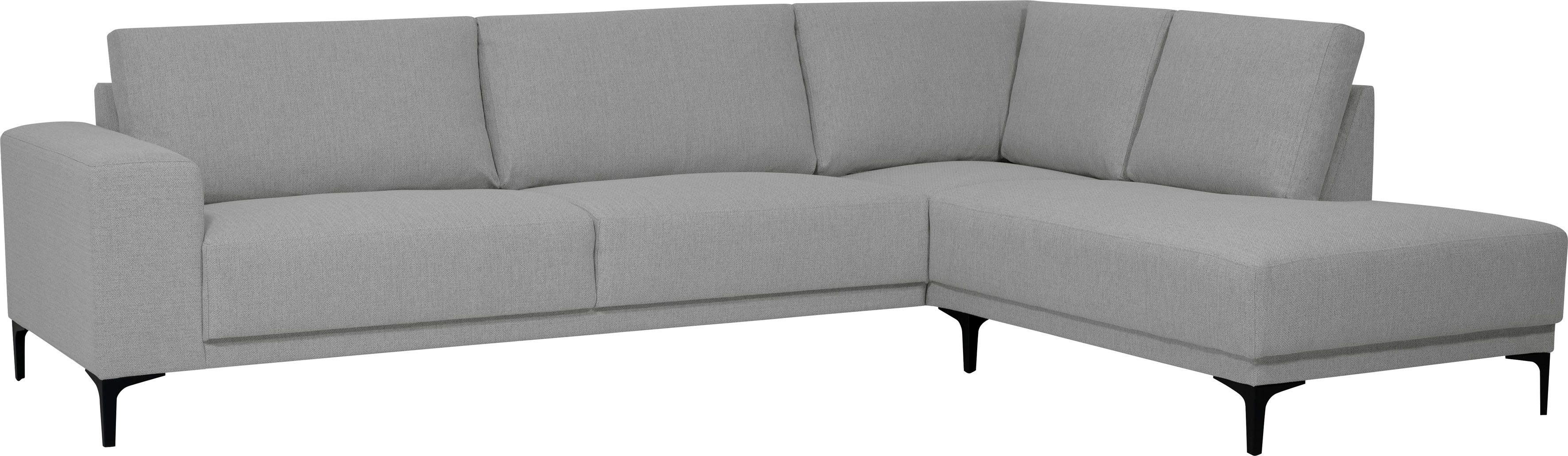 Places of Style Hoekbank Xander, L-model, Breedte 289 cm, geweven stof, soft-touch chenille, zwarte metalen voeten