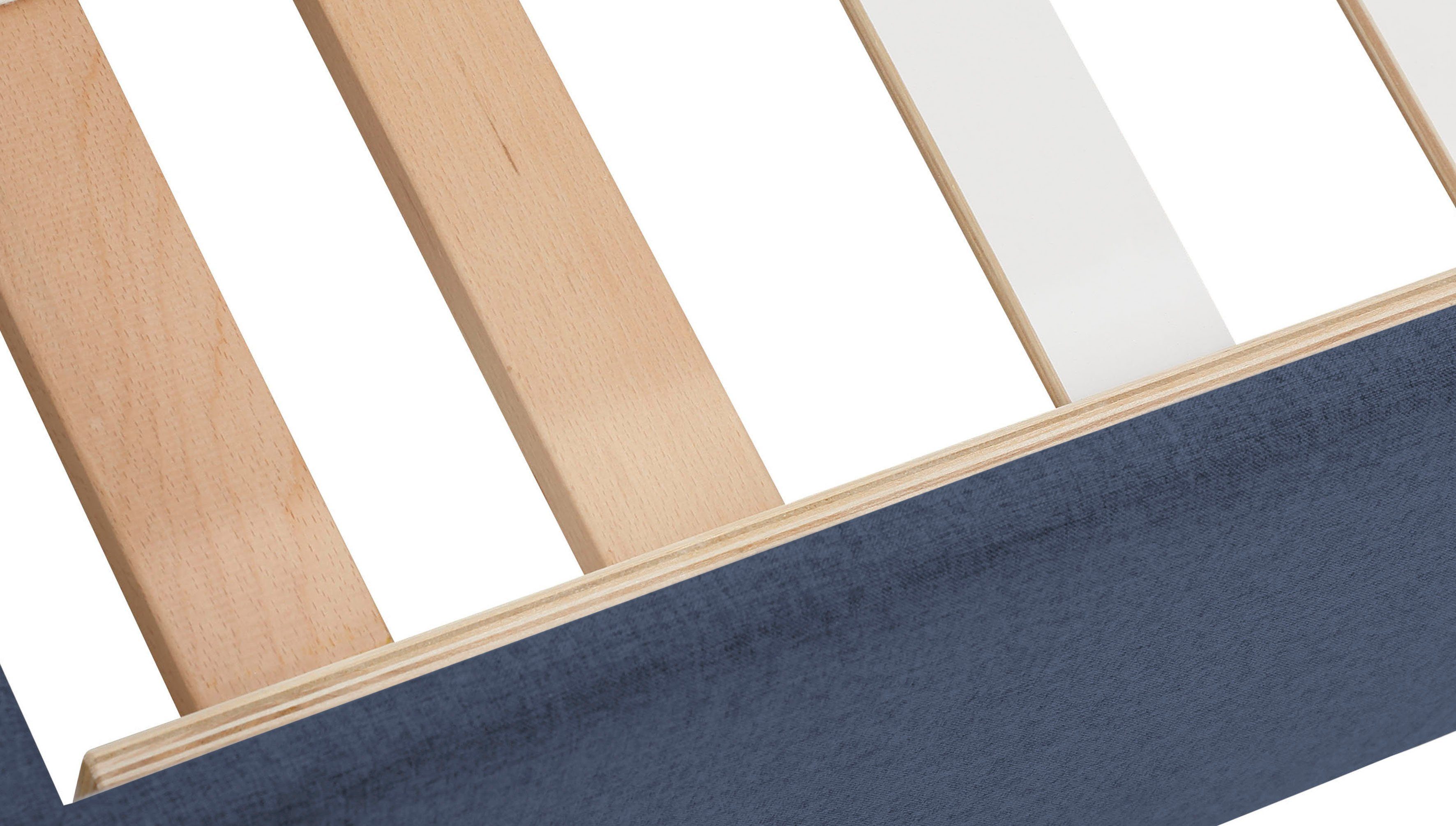 Lüttenhütt Gestoffeerd bed Endres met bedkist, naar keuze zonder matras/lattenbodem of incl. matras