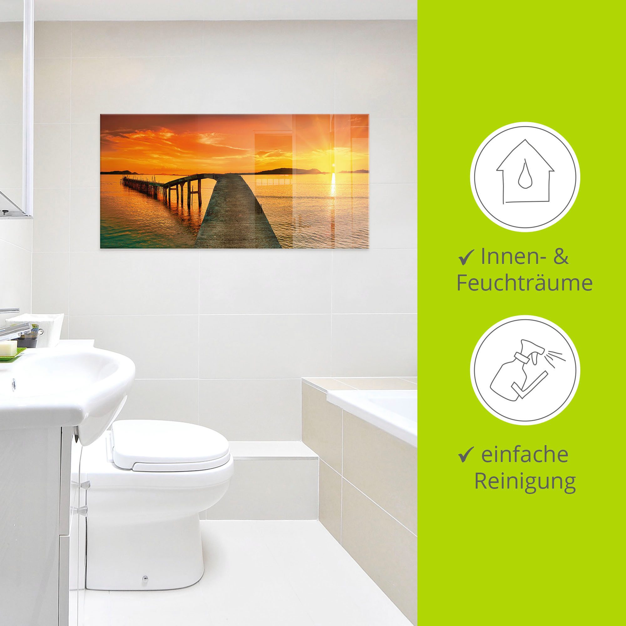 Artland Print op glas Zonsopkomst boven de zee