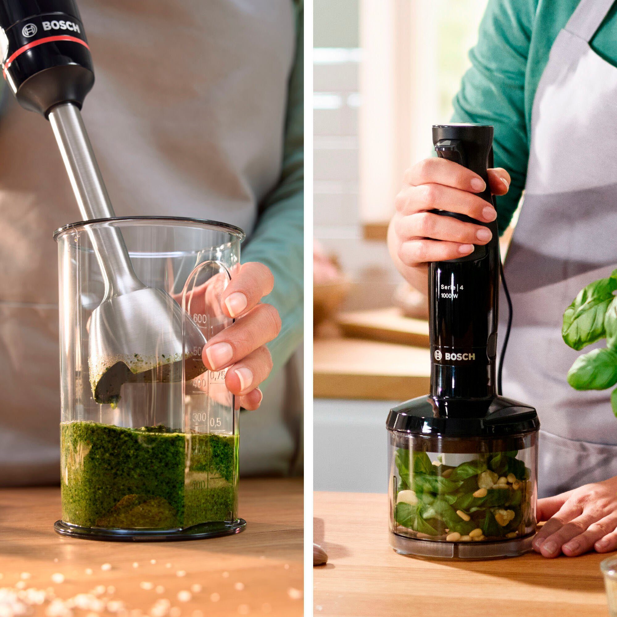 BOSCH Staafmixer ErgoMaster Serie 4 MSM4B620, 4 messen, hakker, beker, zwart Mixstaaf RVS, grote bedieningshendel, keramische koppeling, gemaakt in Europa