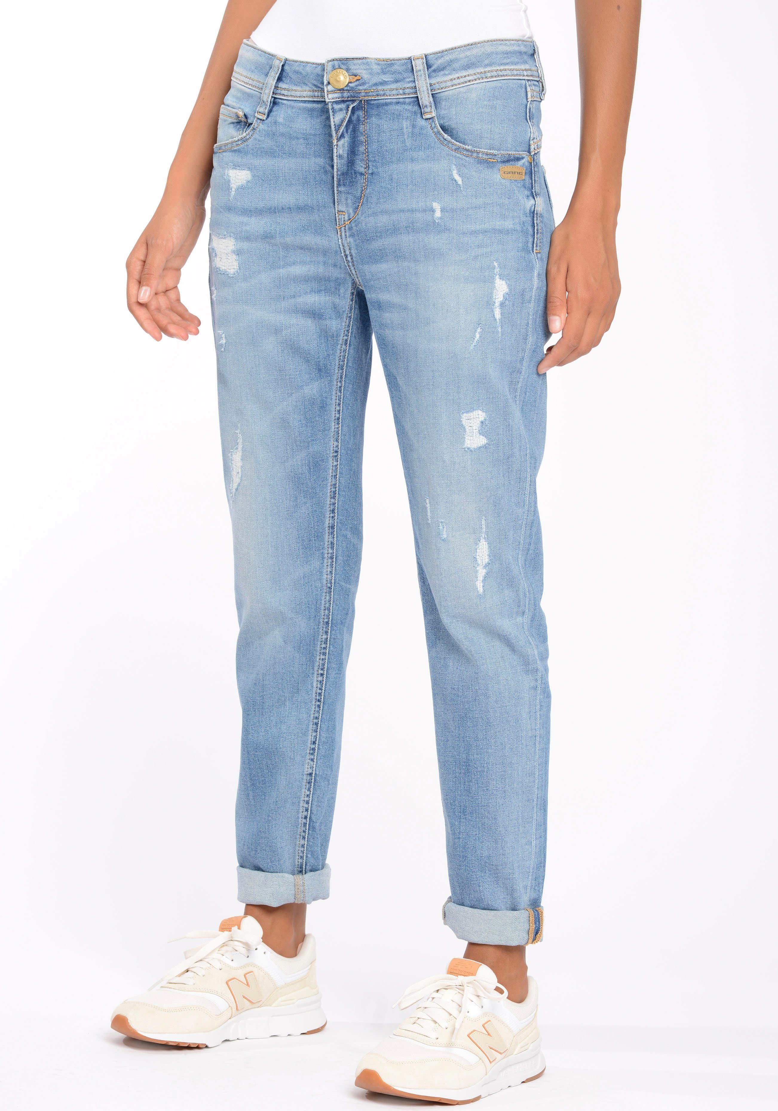 GANG Destroyed jeans 94AMELIE met destroyed-effecten