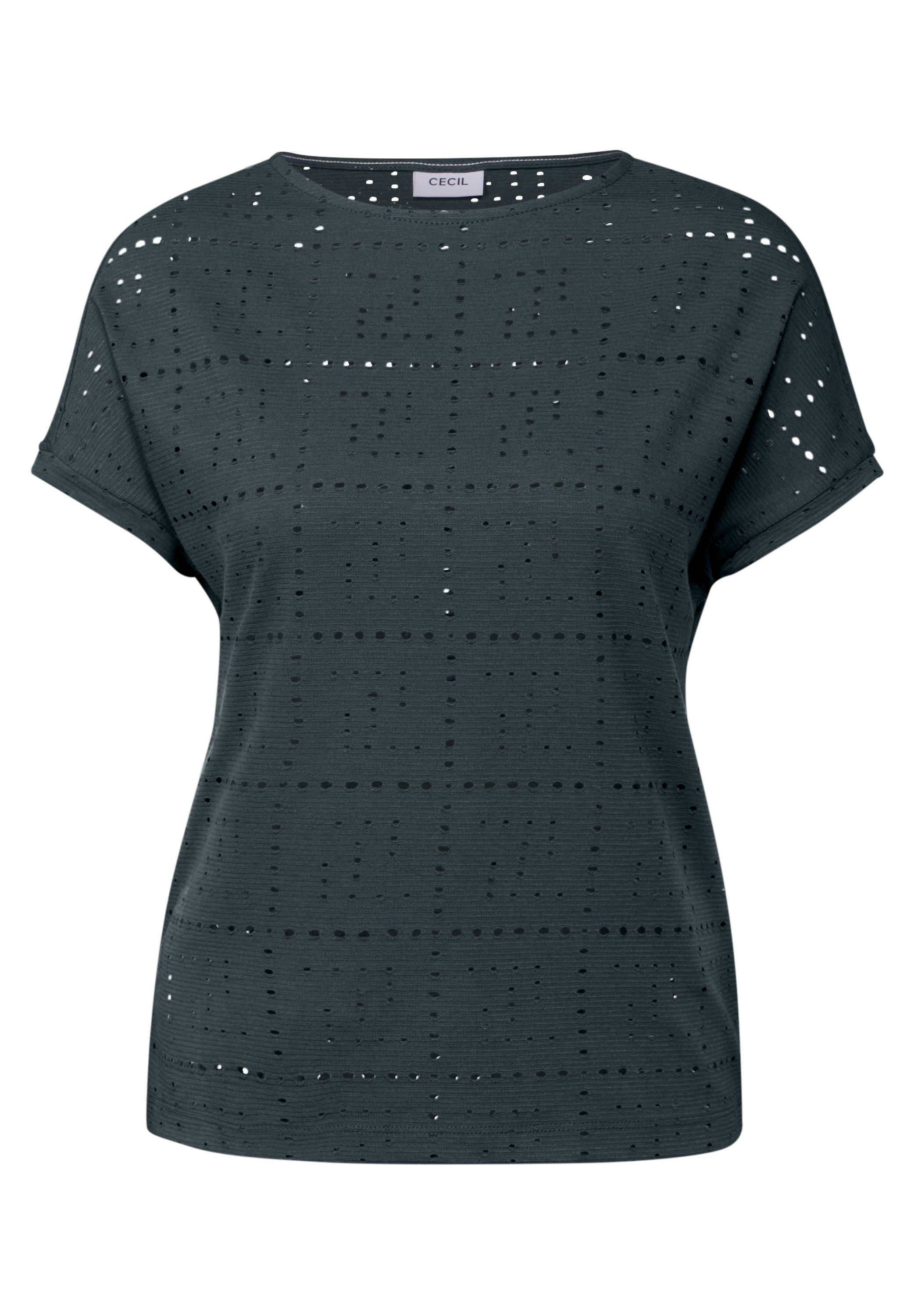 Cecil T-shirt met perforatiemotief