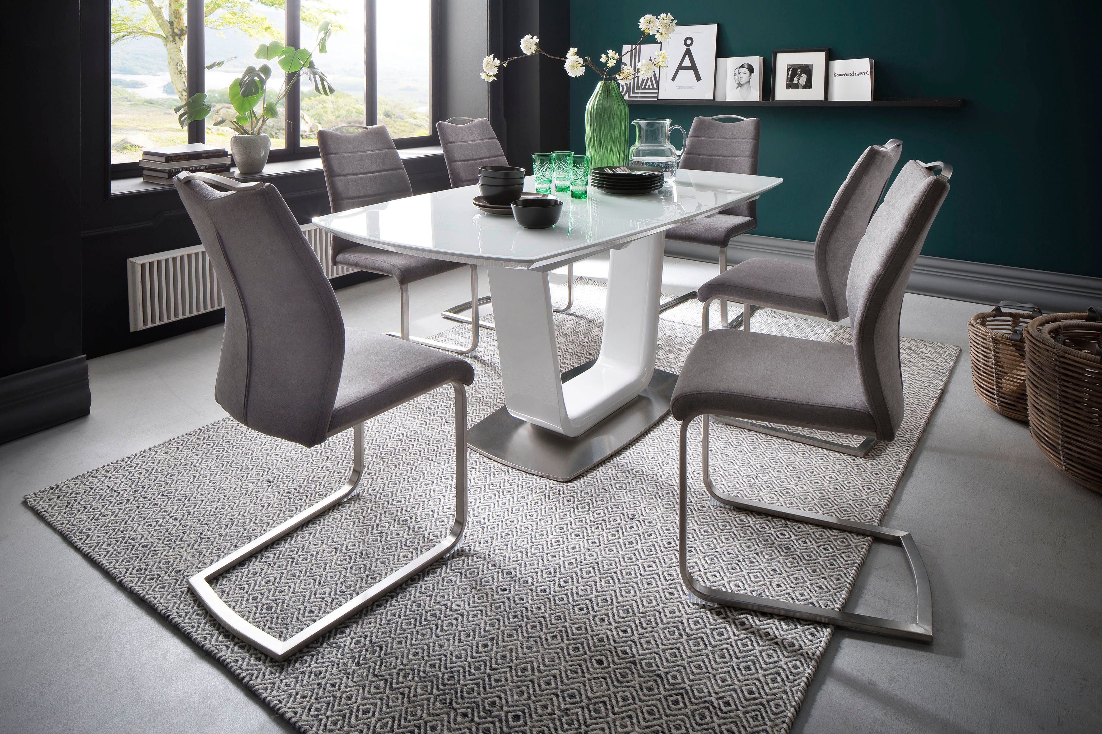 MCA furniture Vrijdragende stoel Ferrera (2-set), comfort zithoogte van ca. 48 cm, schommelstoelen met handgreep (2 stuks)