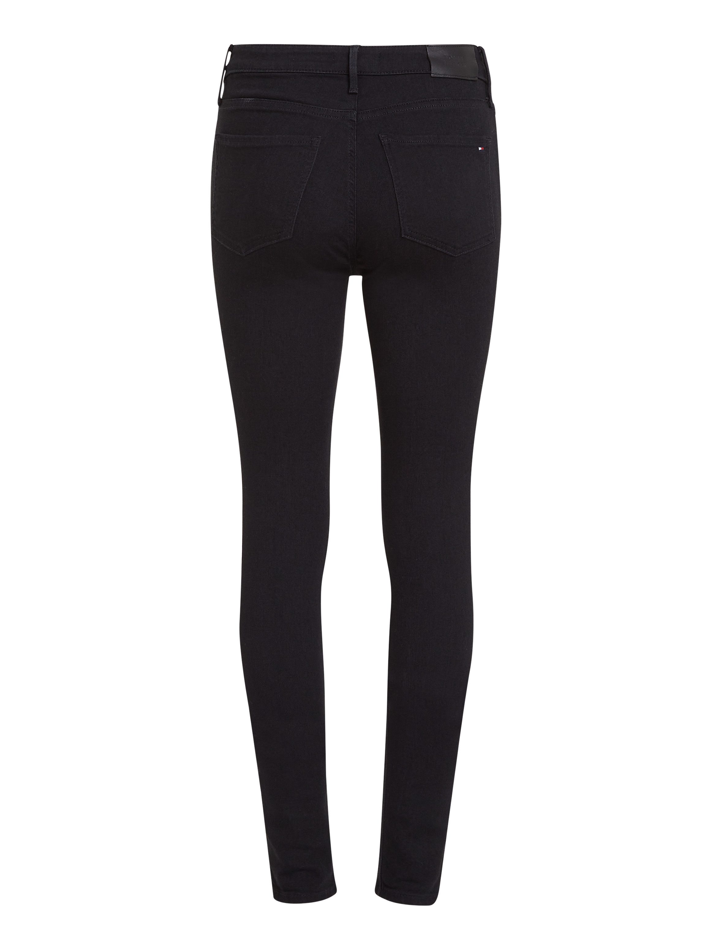 Tommy Hilfiger Skinny fit jeans COMO SKINNY RW BLACK met logo-badge