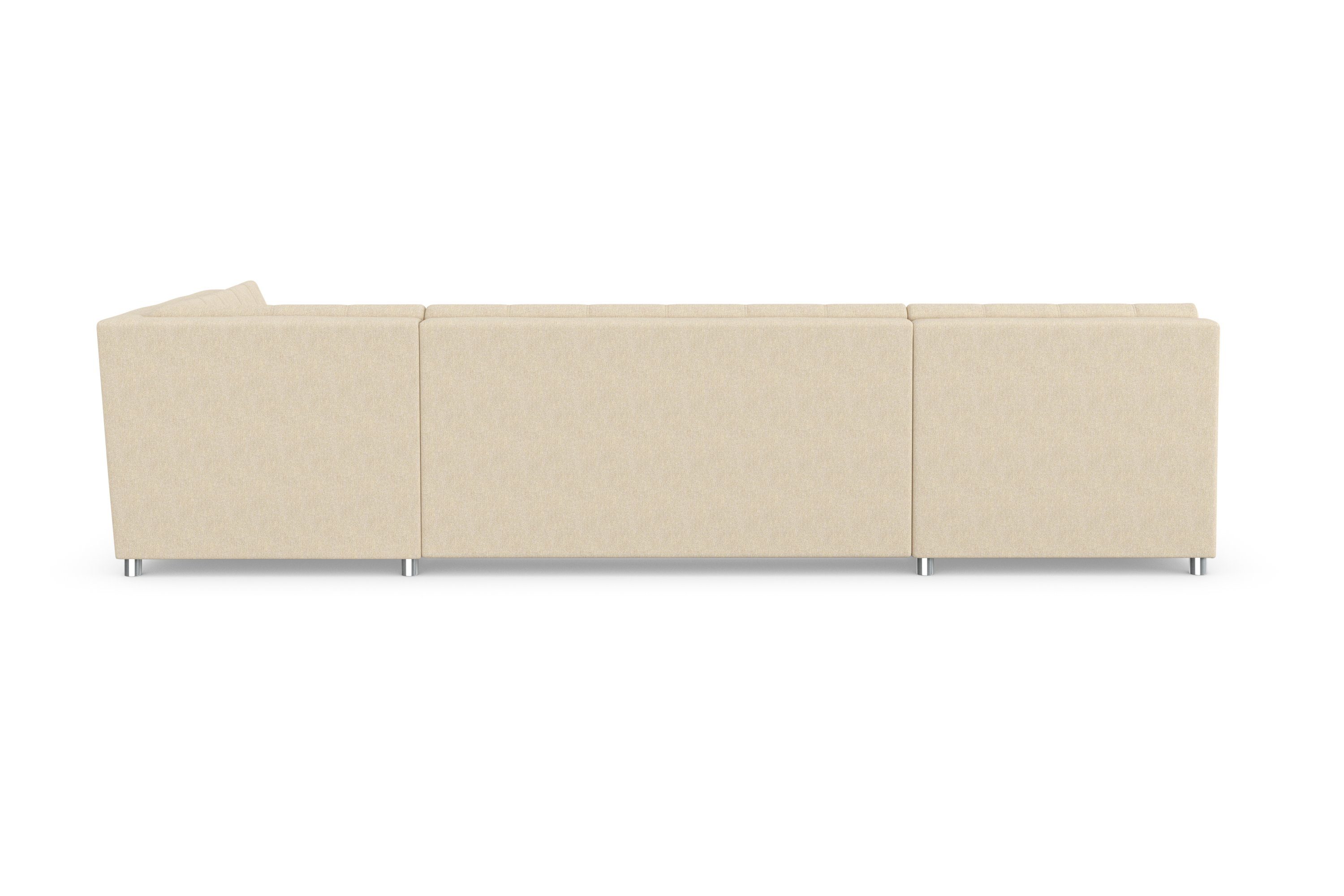 DOMO collection Zithoek Treviso inclusief sierkussen, moderne stiksels, XXL: B/D/H: 364/201/83 cm naar keuze met slaapfunctie, in vele soorten bekleding ook in cord u-model