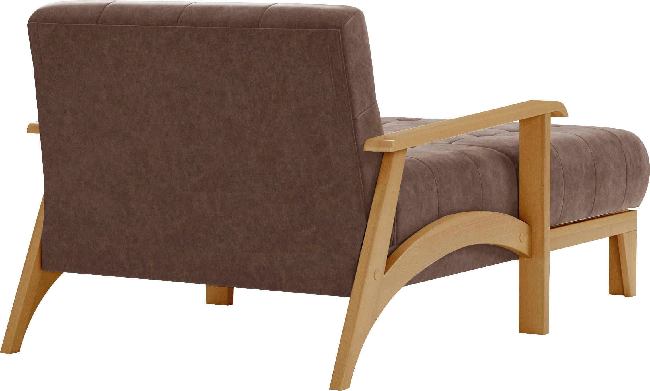 sit&more Récamier Billund Armleuningen van eikenkleurig beukenhout, verschillende bekledingen en kleuren