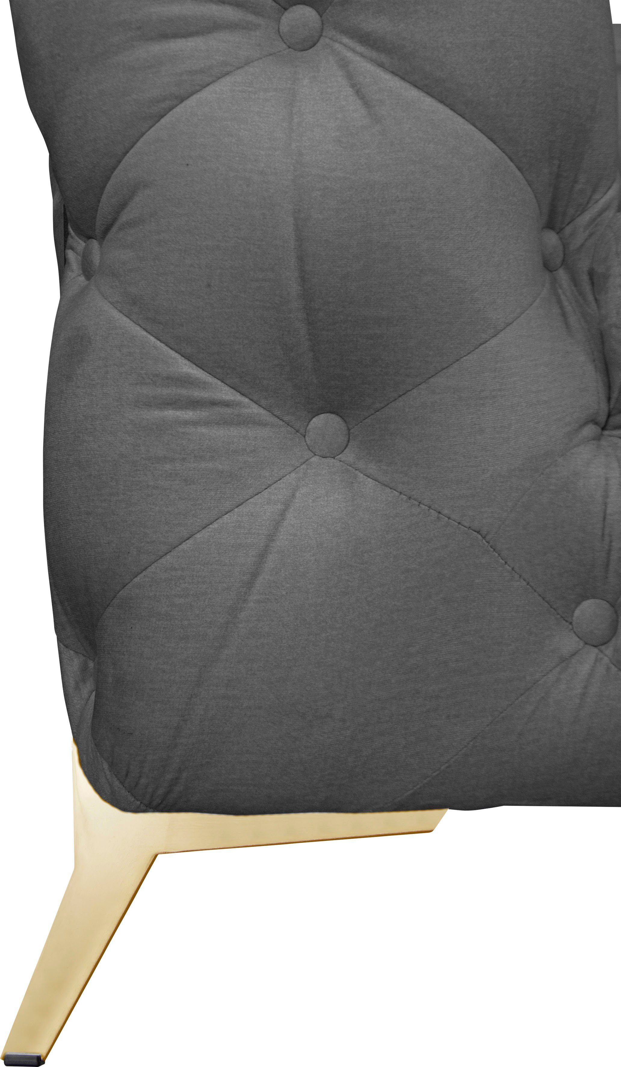 Leonique Chesterfield-bank Amaury L-vorm grote hoekbank, chesterfield-look, breedte 323 cm, kleur van de poten ter keuze
