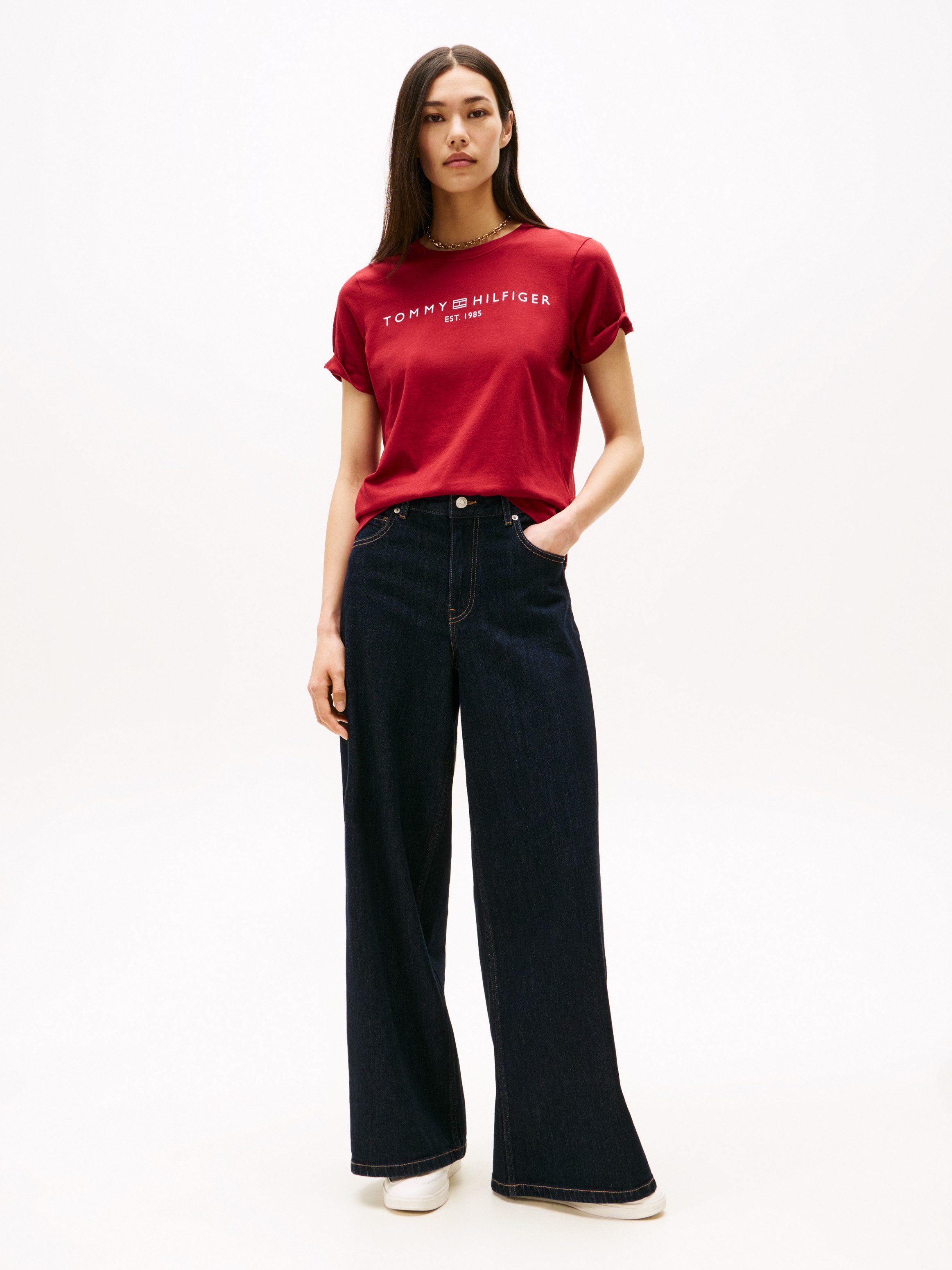 Tommy Hilfiger T-shirt REG CORP LOGO C-NK met logo en borduursel