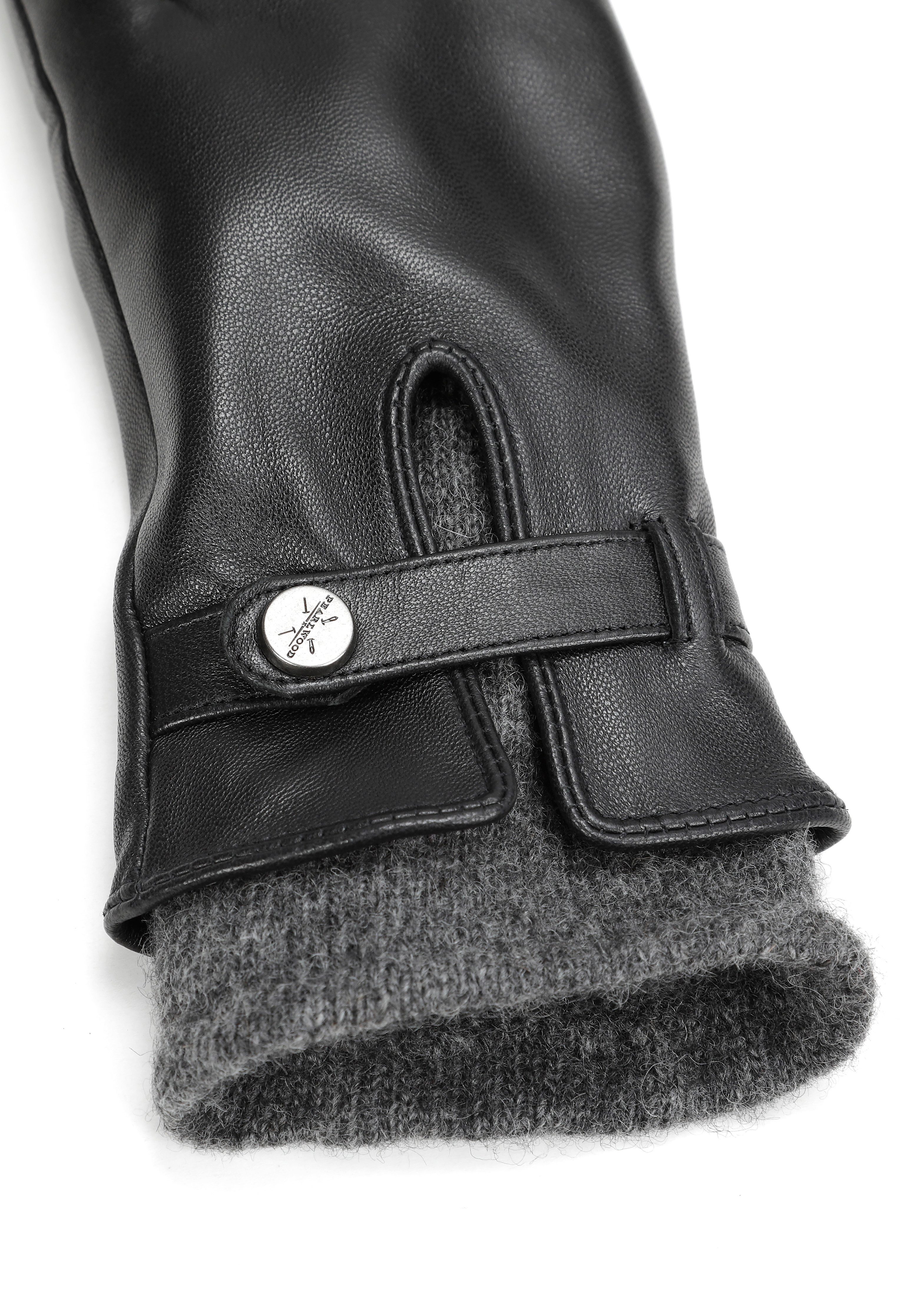 PEARLWOOD Leren handschoenen ALICIA Originele PEARLWOOD drukknoop (1 paar)