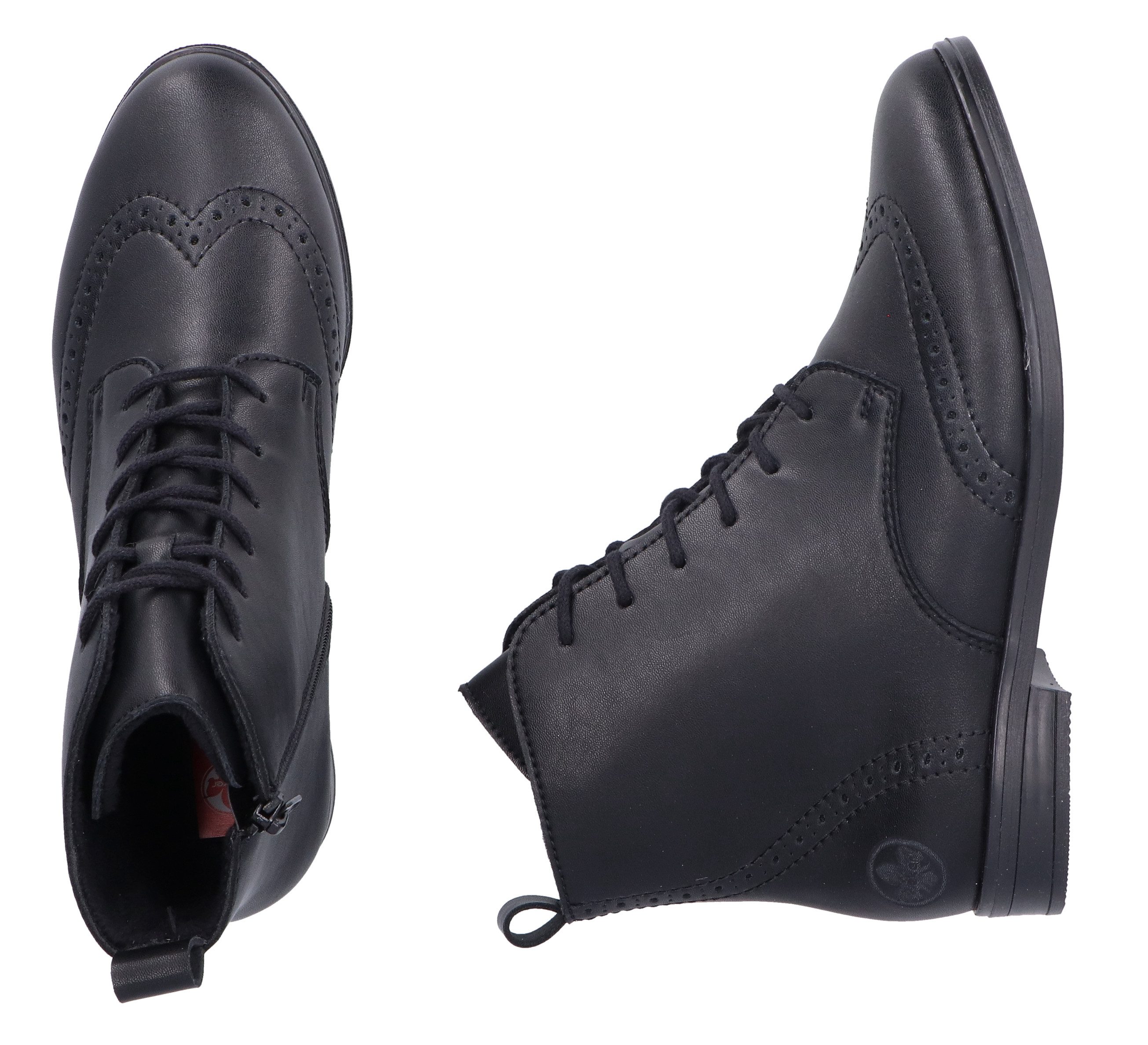 Rieker Veterlaarsjes , veterschoenen, blokhak, met aanhaallus
