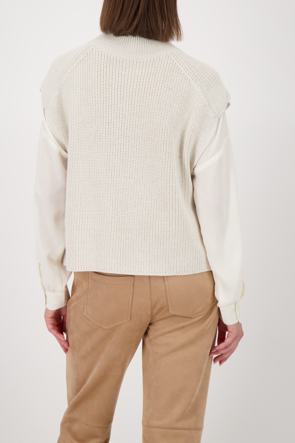 Monari Slip-over Regular fit met staande kraag