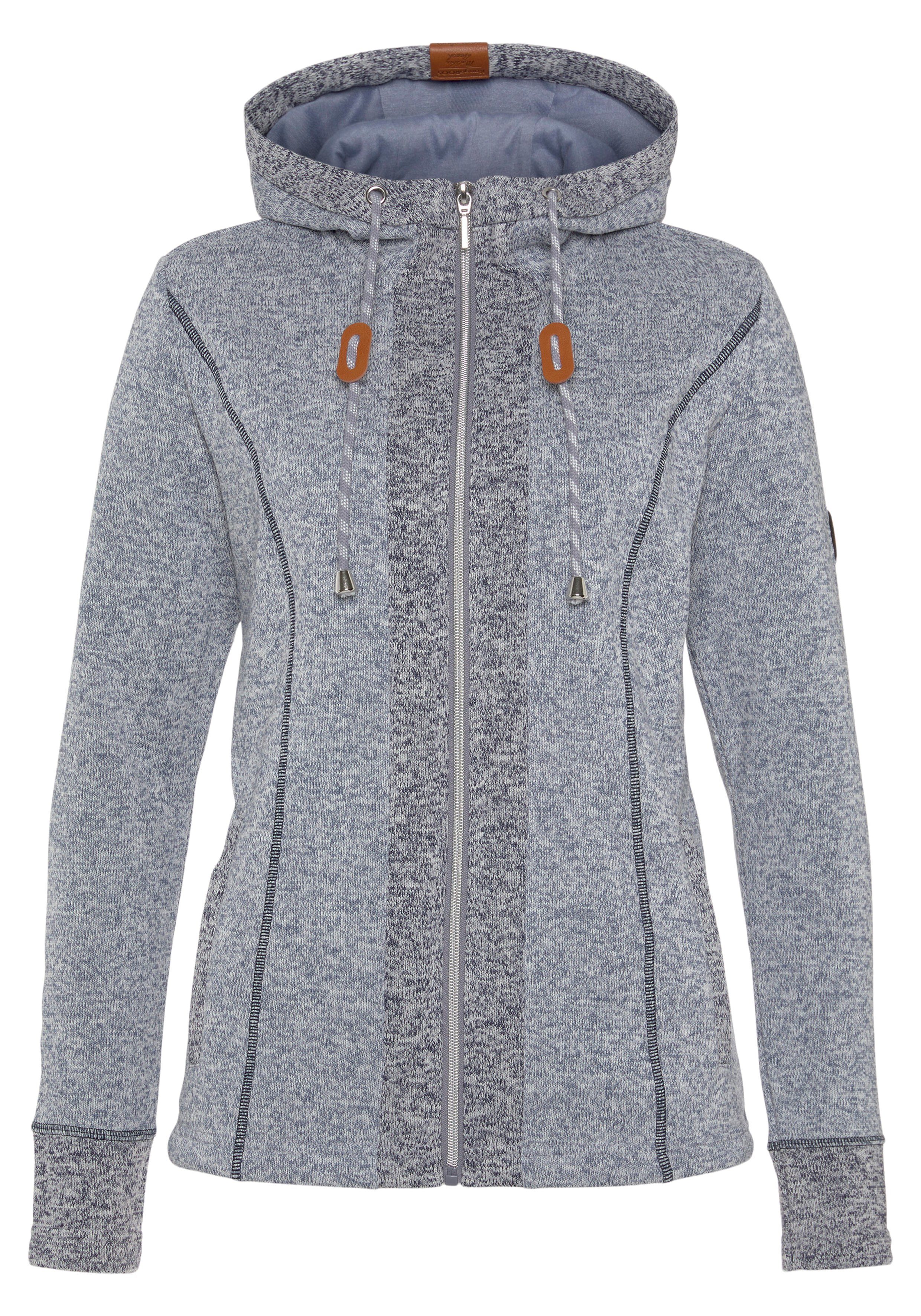 KangaROOS Capuchonsweatvest gemaakt van zacht fleece in een tweekleurig design