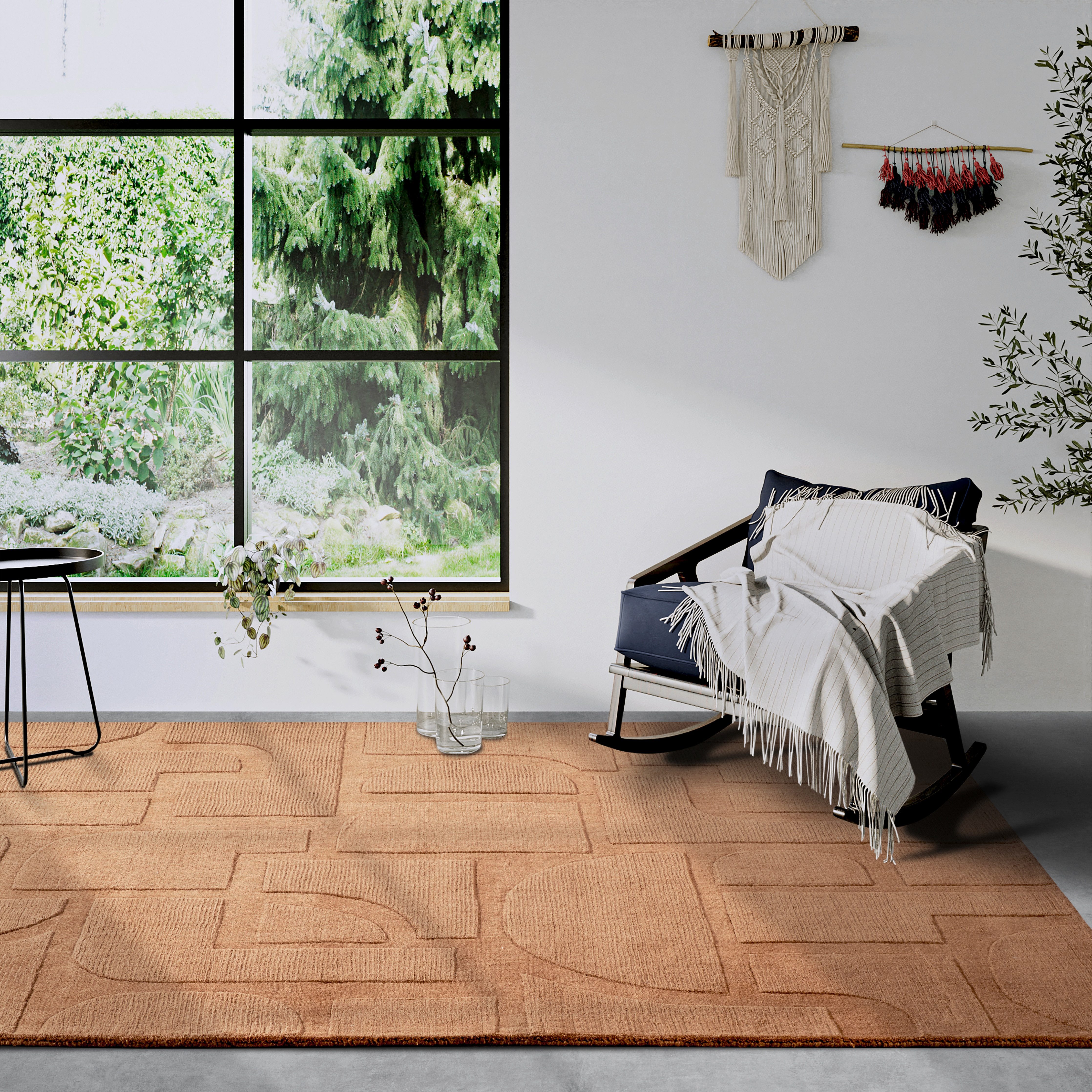 Villeroy & Boch Wollen kleed Alexis Handgeweven, wol, natuur, woonkamer, geometrie, boho, design