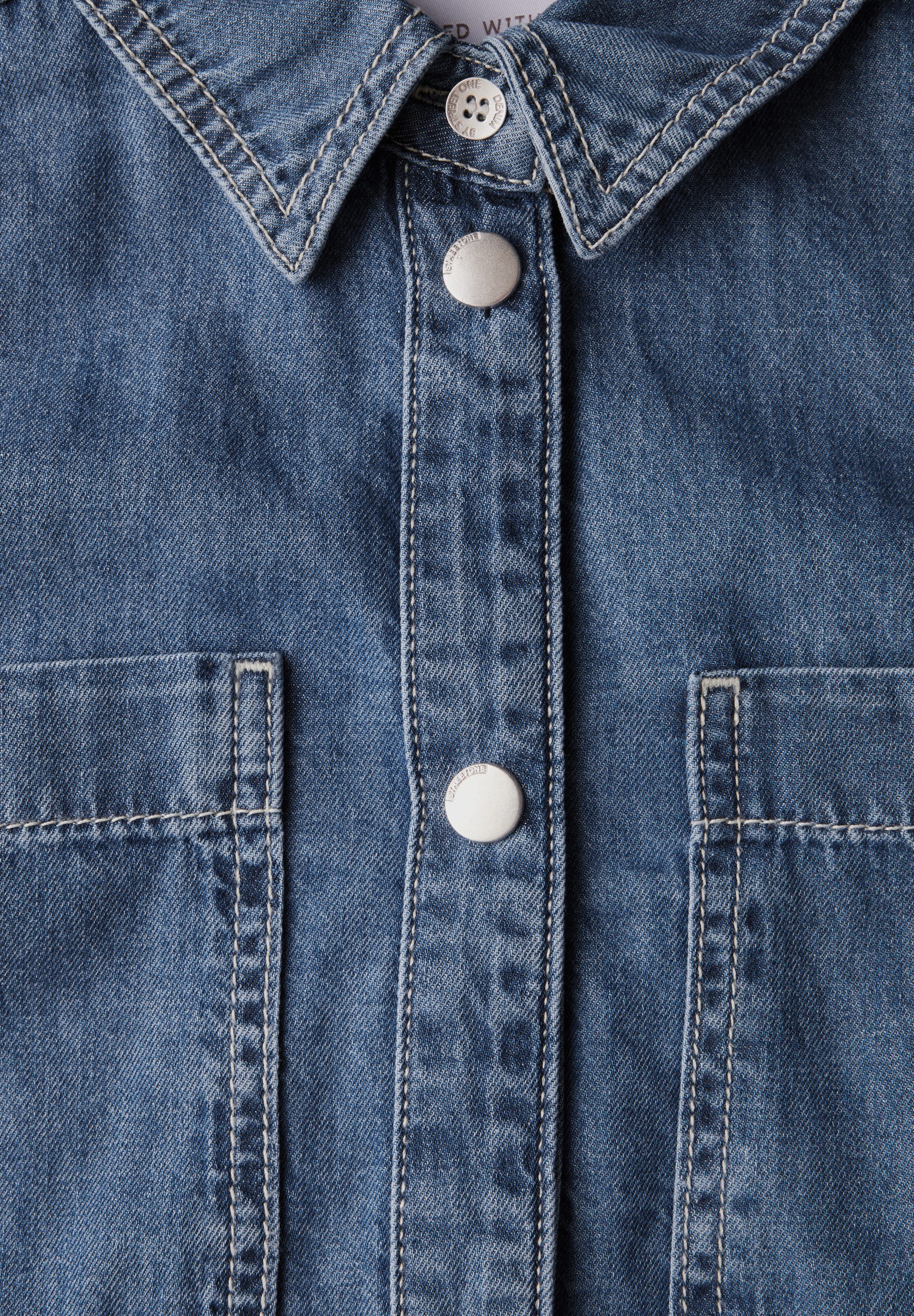 STREET ONE Jeans blouse met drukknopen